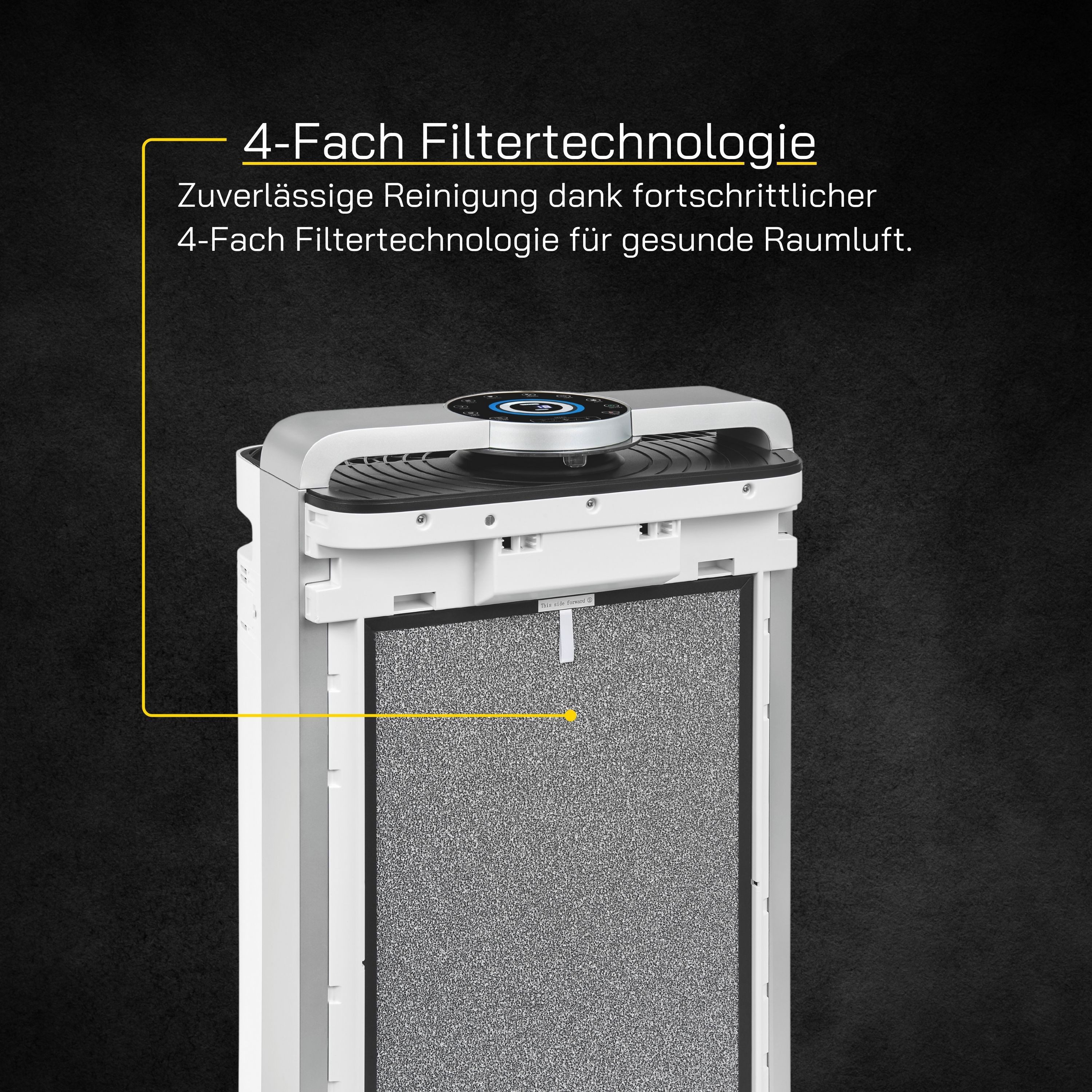 Gutfels Luchtreiniger LR 67015 we 2-in-1 combi-apparaat: luchtzuiveraar en luchtbevochtiger, 60-70 m² ruimtegrootte