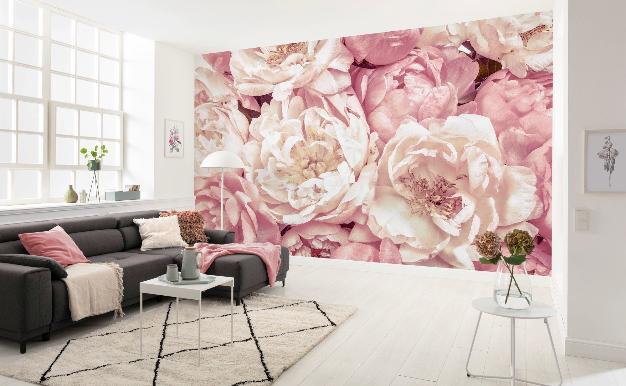 Komar Vliesbehang Vlies - Peonies - Afmeting 368 x 248 cm (1 stuk)