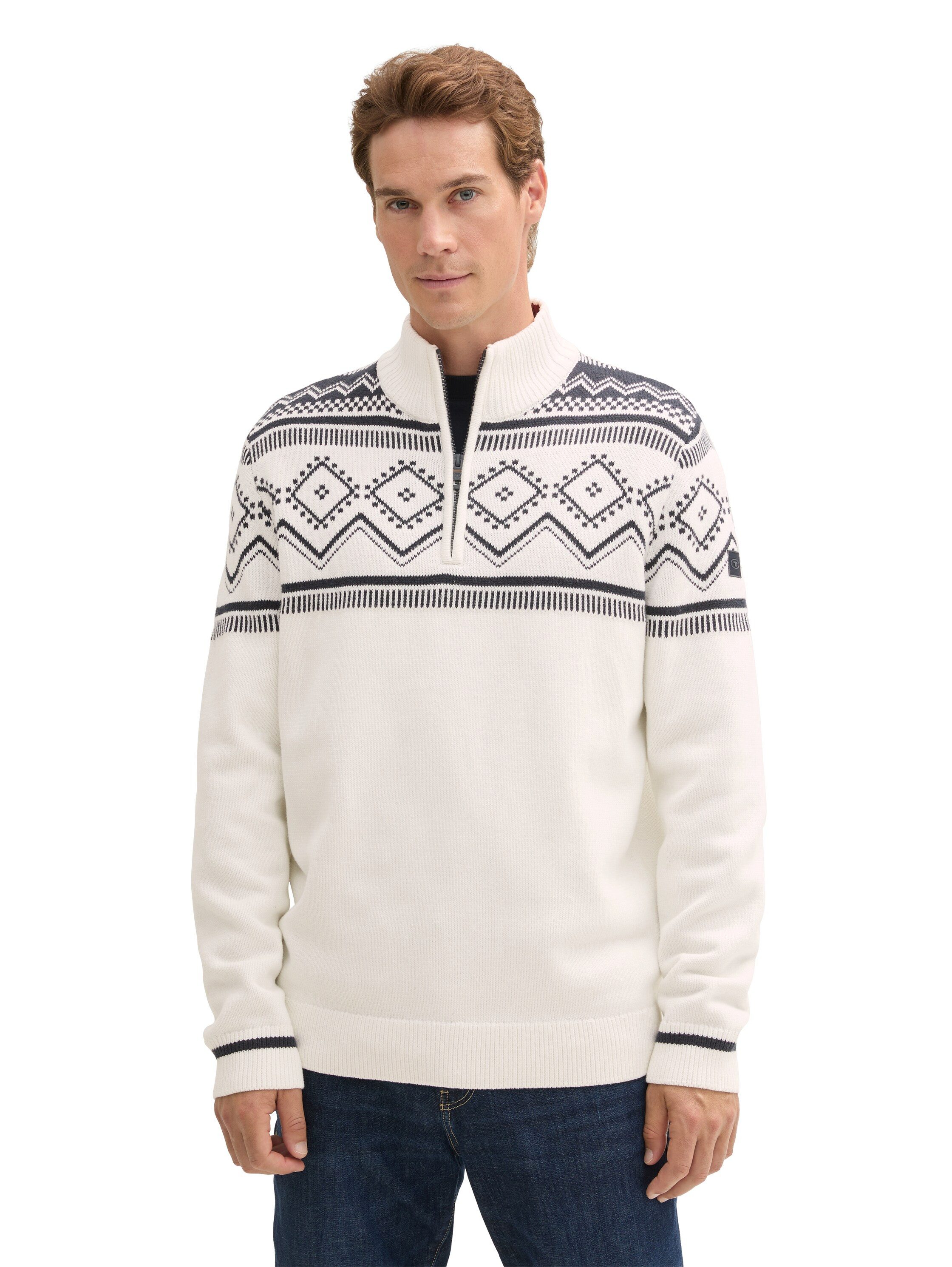 Tom Tailor Schipperstrui met fair isle patroon
