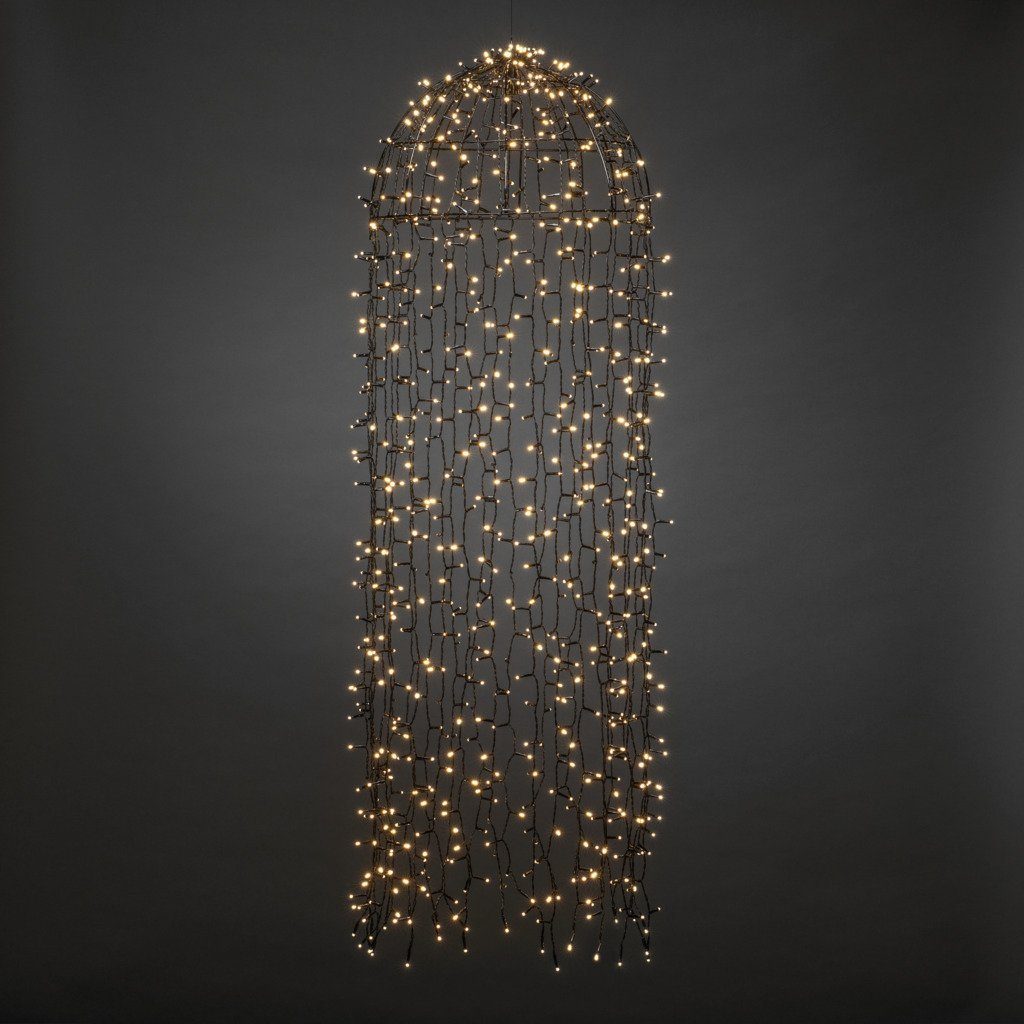 KONSTSMIDE Led-lichtgordijn Kerstversiering buiten zwart, 900 warmwitte diodes