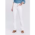 arizona bootcut jeans met zichtbare knoopsluiting high waist wit