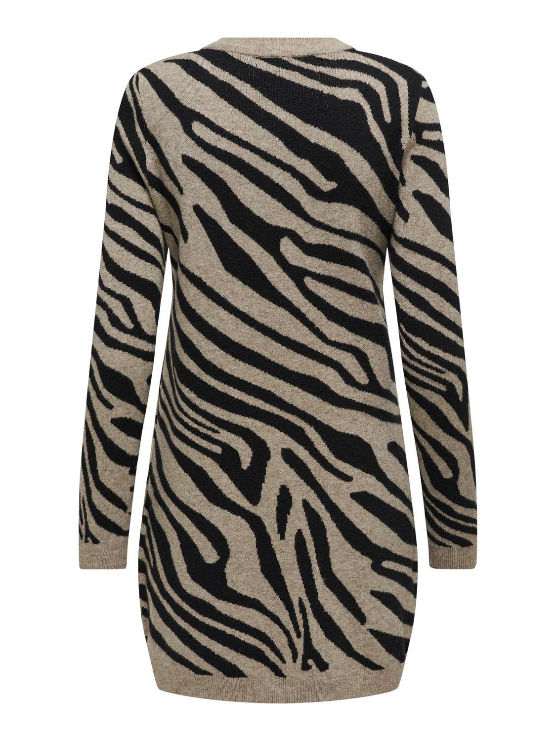 Only Gebreide jurk ONLJENNI LS ANIMAL DRESS EX KNT