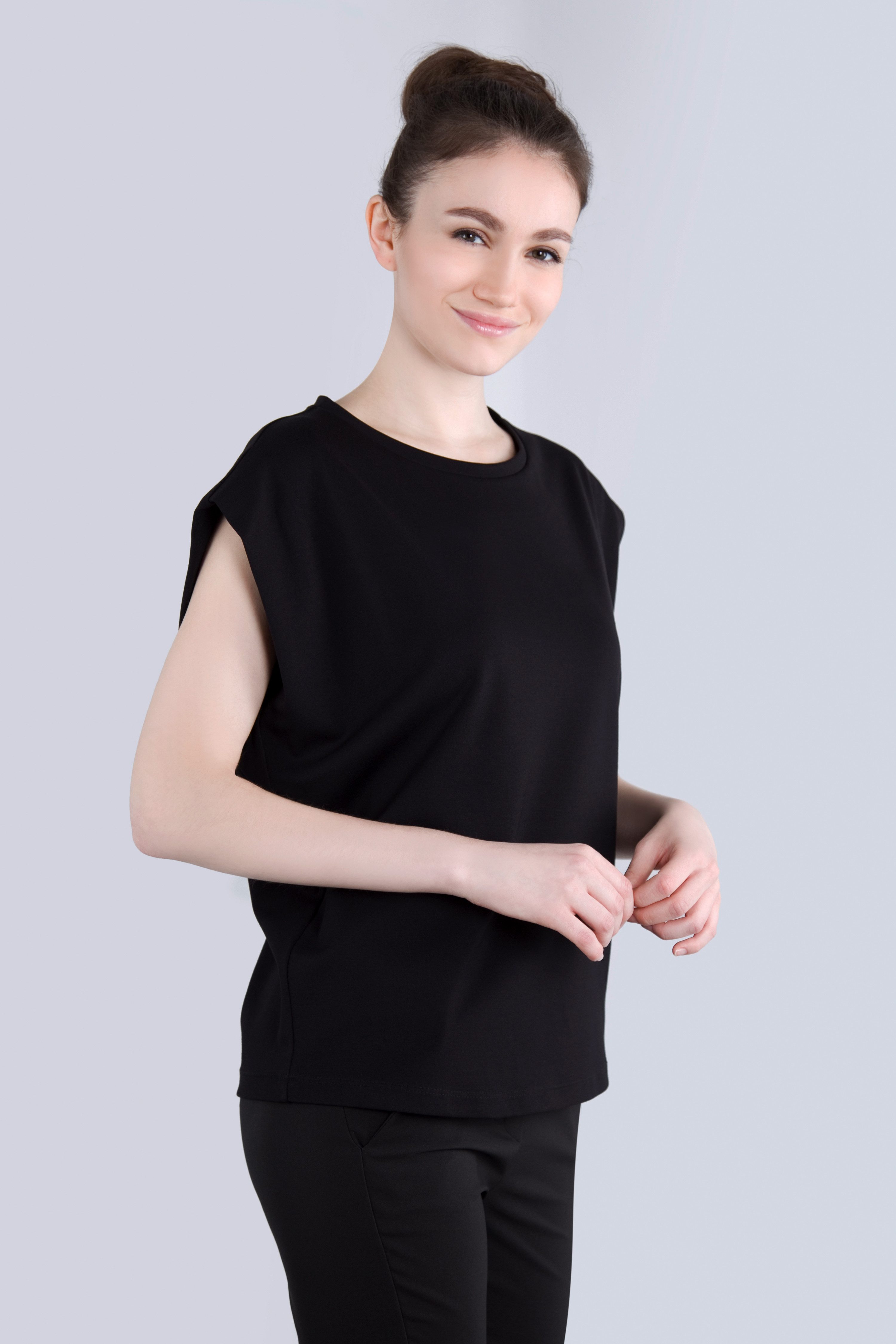 IMPERIAL T-shirt Mouwloos "Punto Milano" shirt met omgeslagen armsgaten
