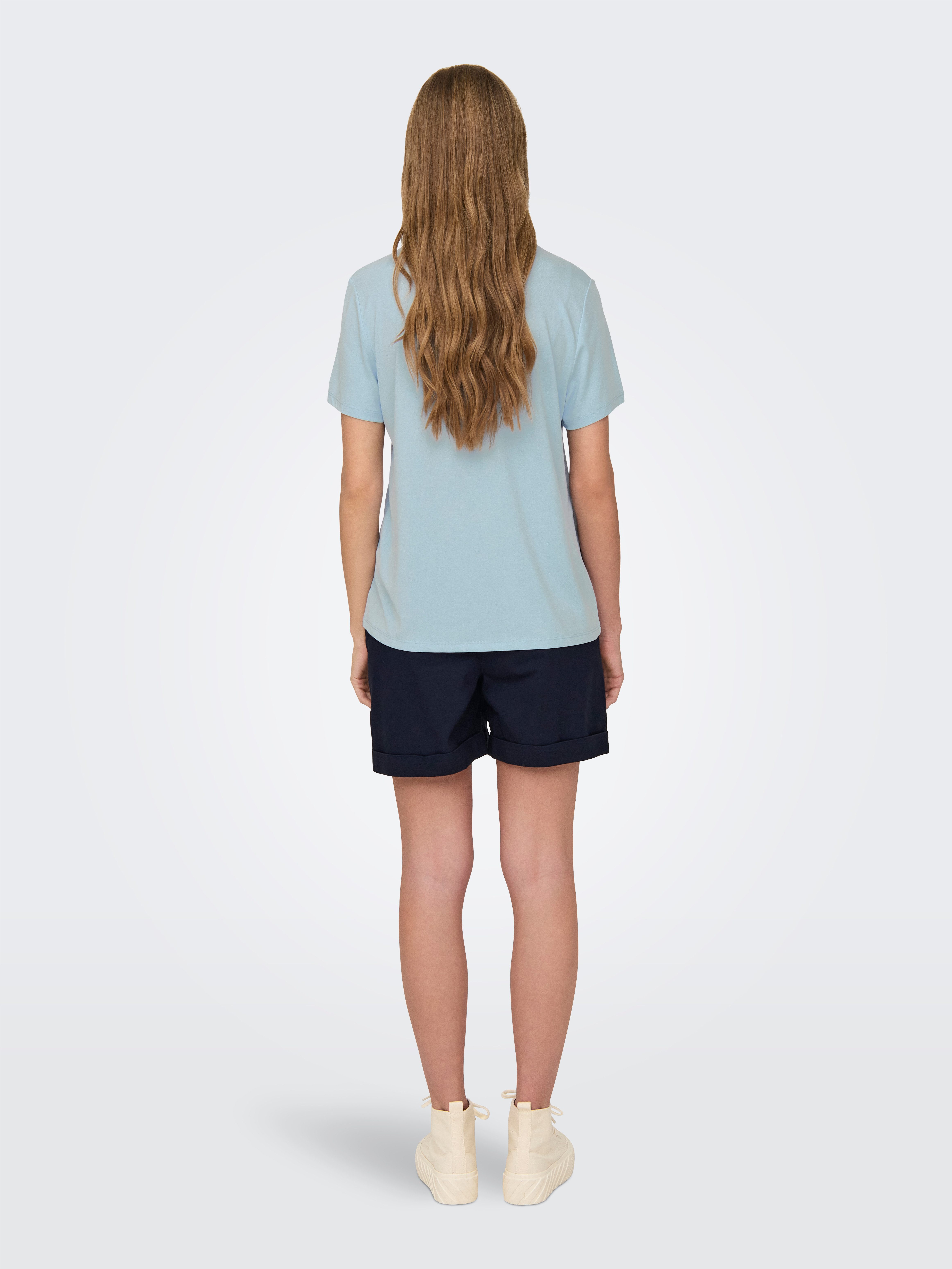 Only Shirt met korte mouwen ONLFREE LIFE REG S/S LEAF TOP BOX JRS