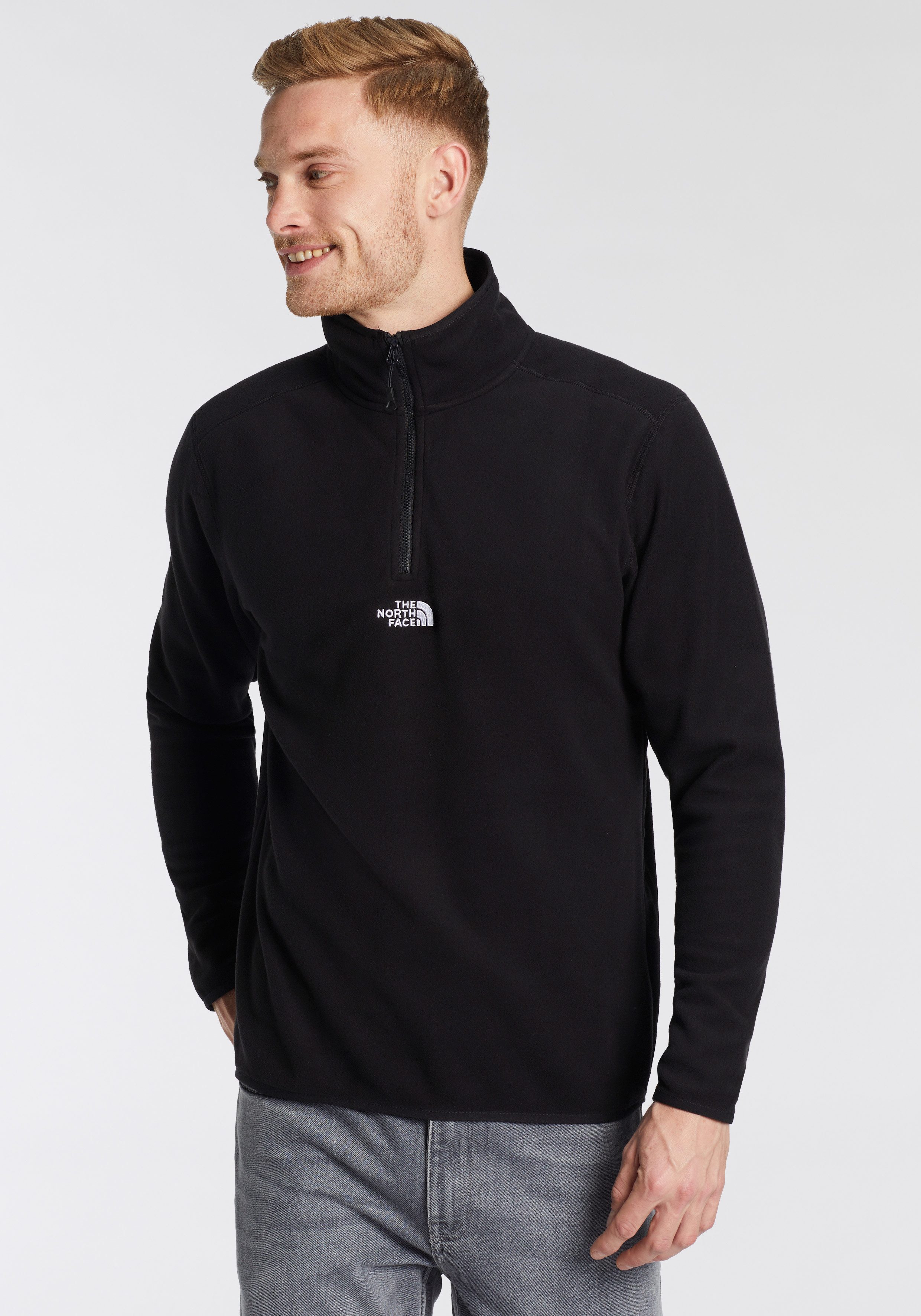 The North Face Glacier 1 4 Fleece Black- Heren Black