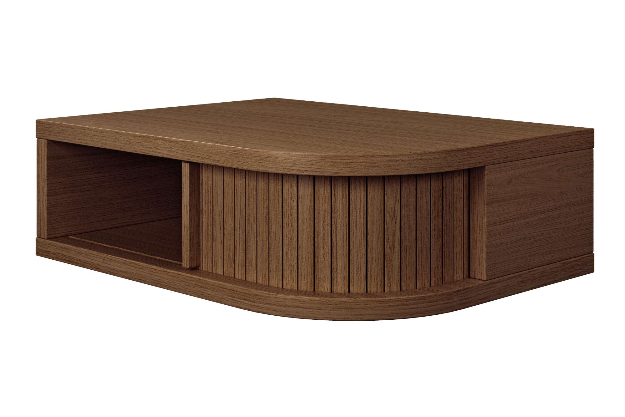 Woodman Nachtkastje Farsta in 3 kleuren, met tambour schuifdeuren, met eikenhout gefineerd
