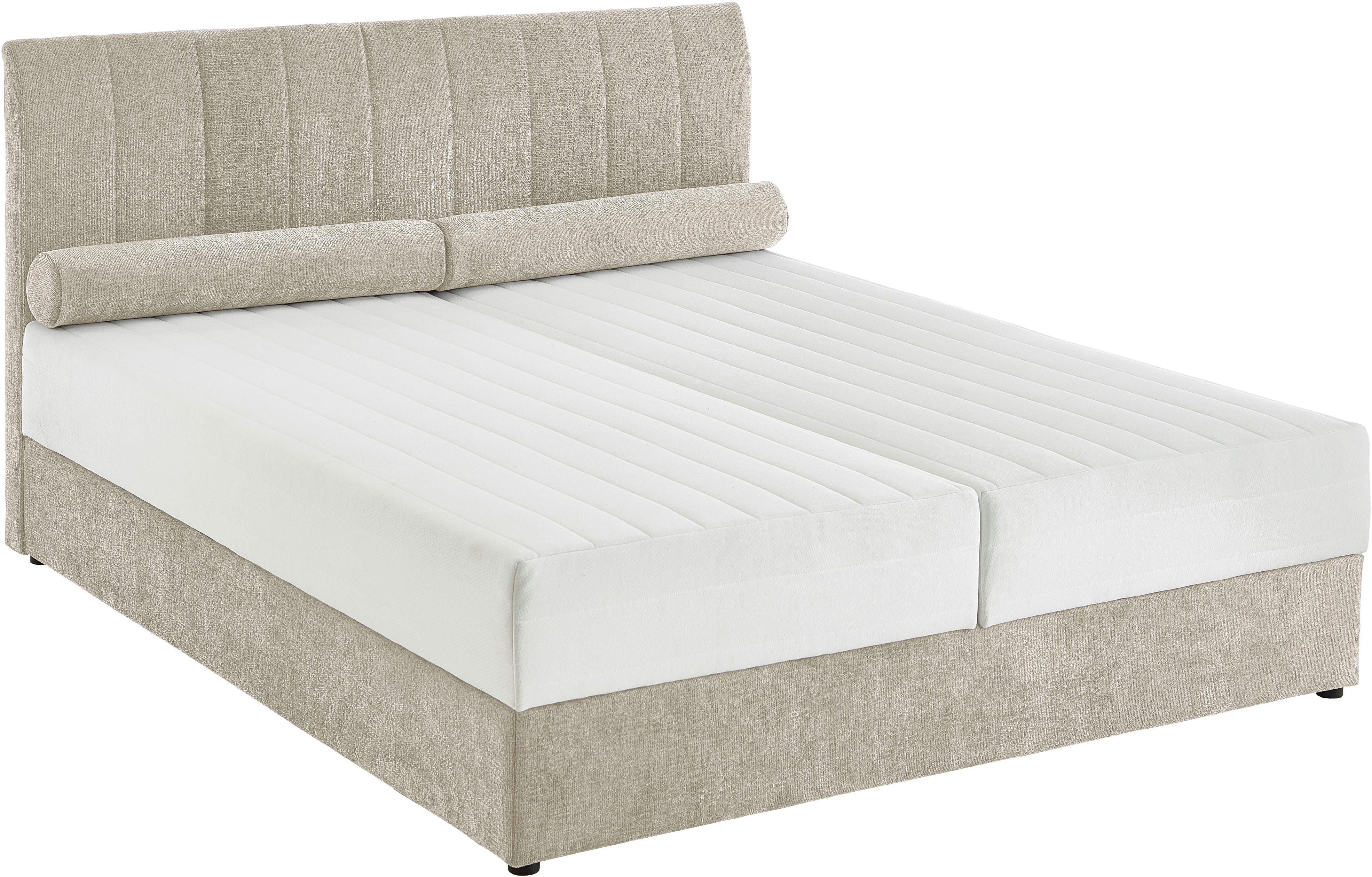 ATLANTIC home collection Boxspring ALISIA Met pocketvering, bedlade en kussenrol in originele bekleding