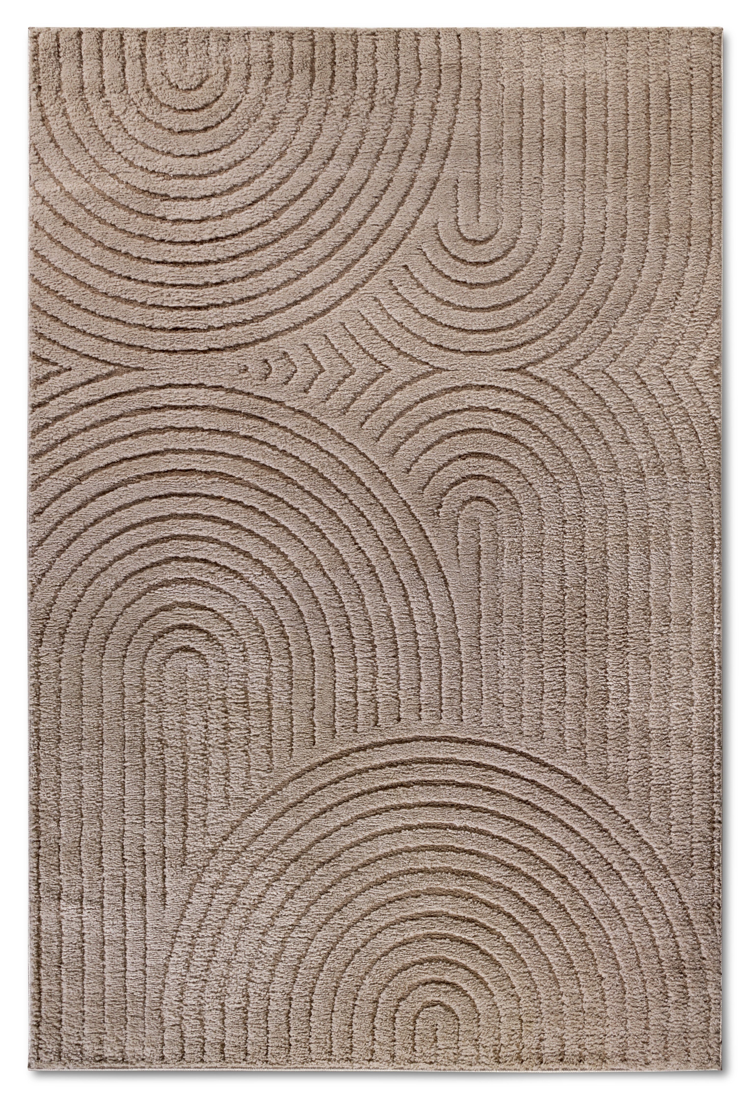 ELLE DECORATION Design-vloerkleed Cosy Panglao, ook als rond tapijt verkrijgbaar uni laagpolig, hoog-laag structuur, modern, scandi, boho, woonkamer
