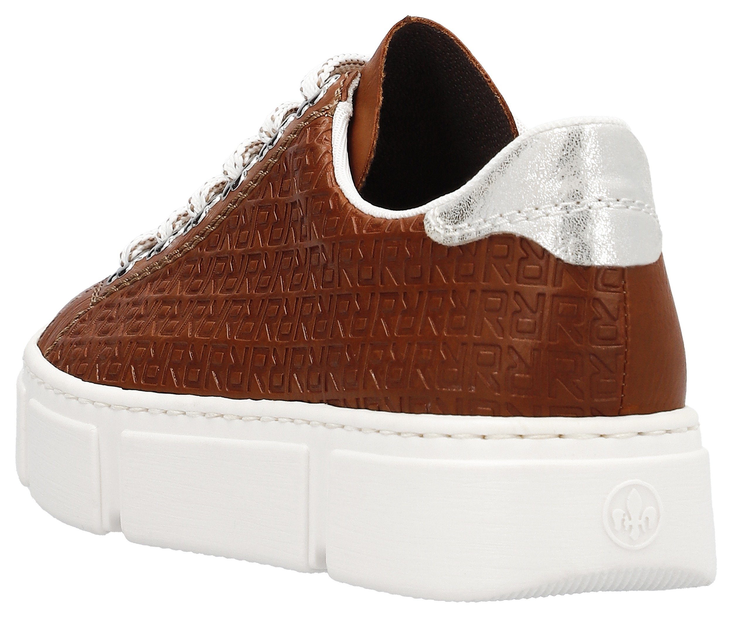 Rieker Plateausneakers Vrijetijdsschoen, veterschoen met zij-embossing, vrijetijdsschoen, lage schoen, veterschoen