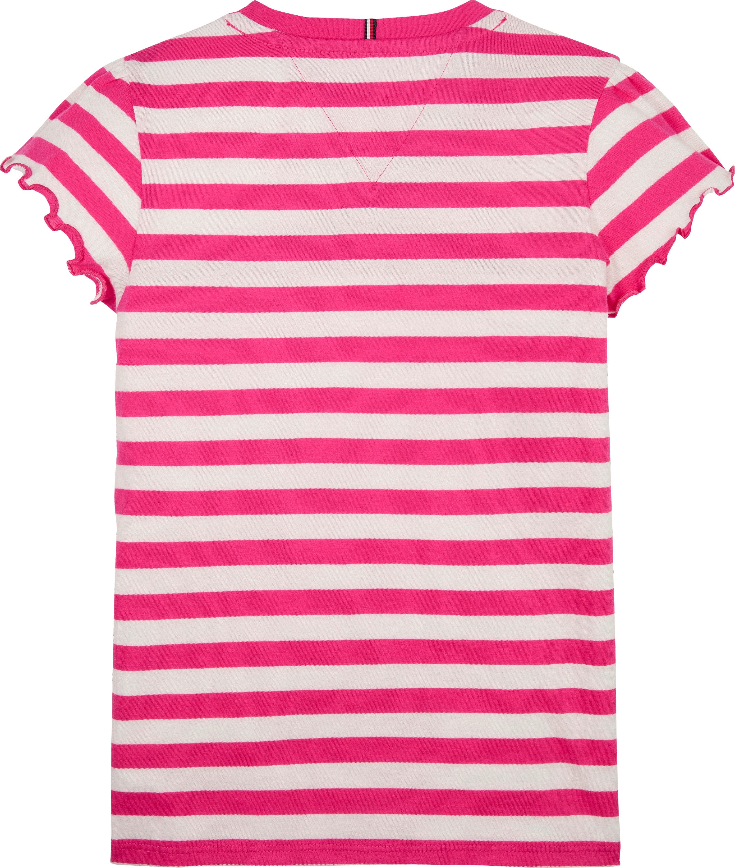 Tommy Hilfiger T-shirt ESSENTIAL STRIPE RUFFLE TOP SS voor kinderen tot 16 jaar, met golvende rand