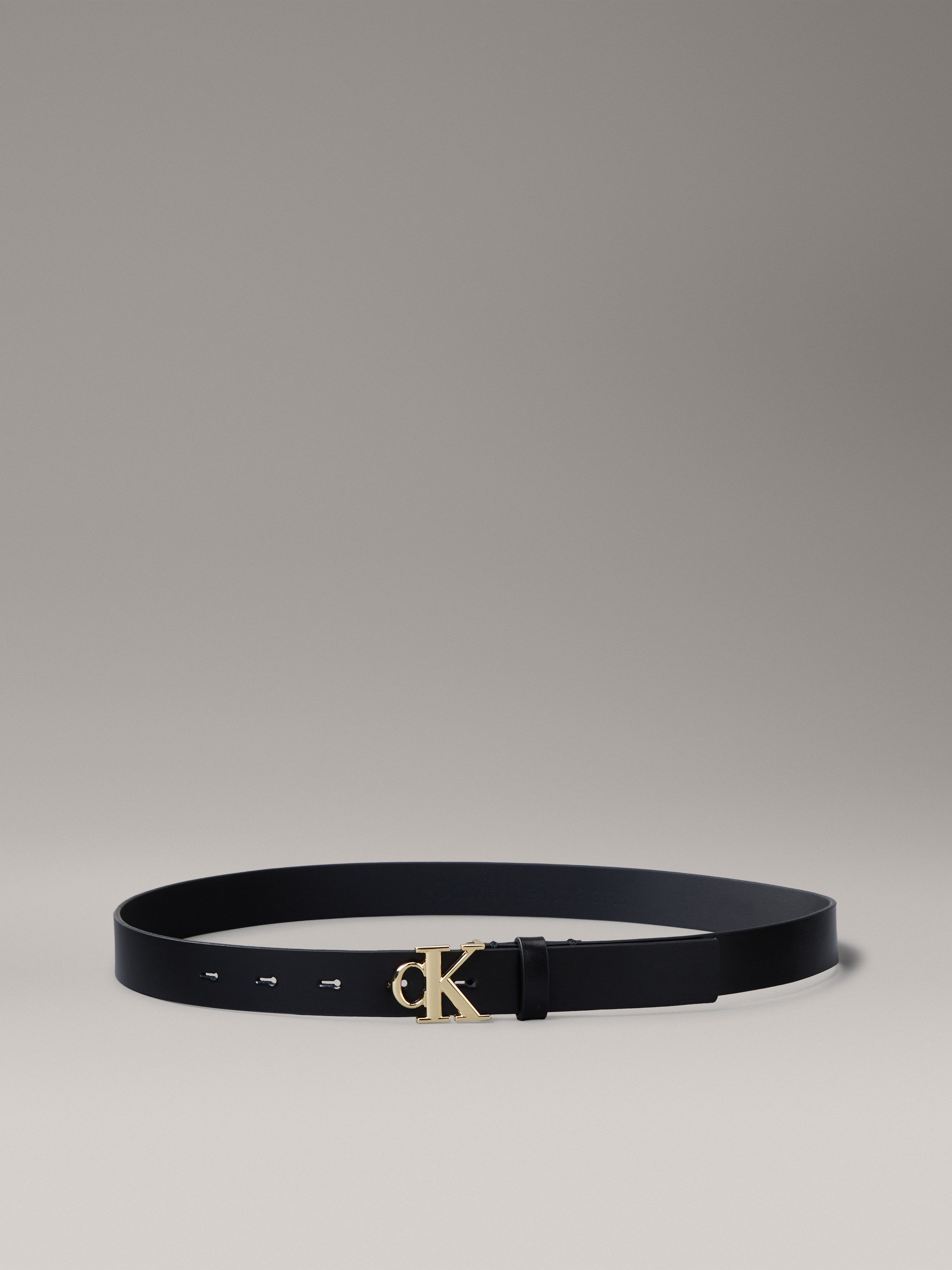 Calvin Klein Leren riem Monogram Plaque Buckle 30MM