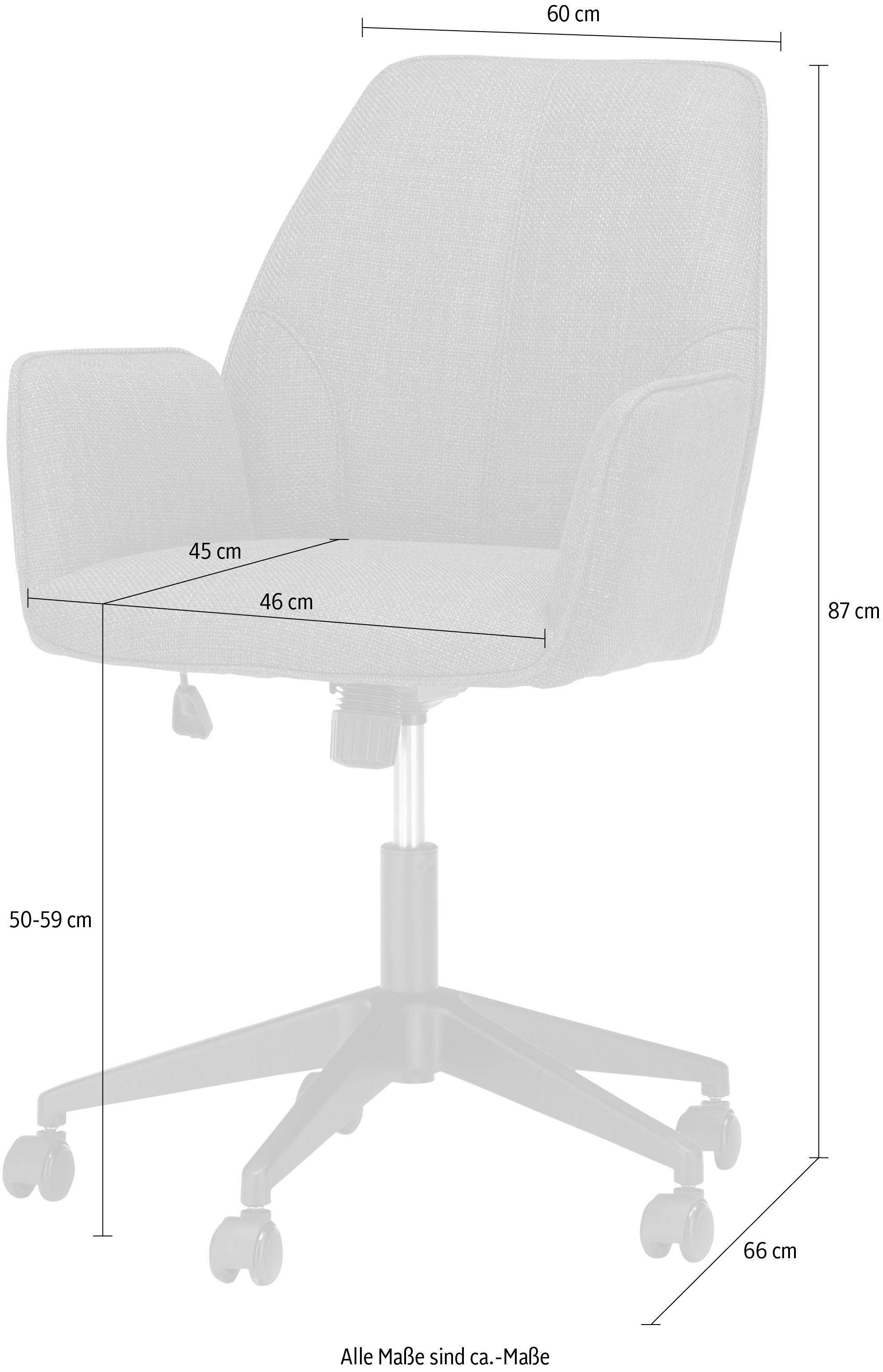 MCA furniture Bureaustoel O-Pemba Geweven stof, bureaustoel met traploos instelbare comfortabele zithoogte