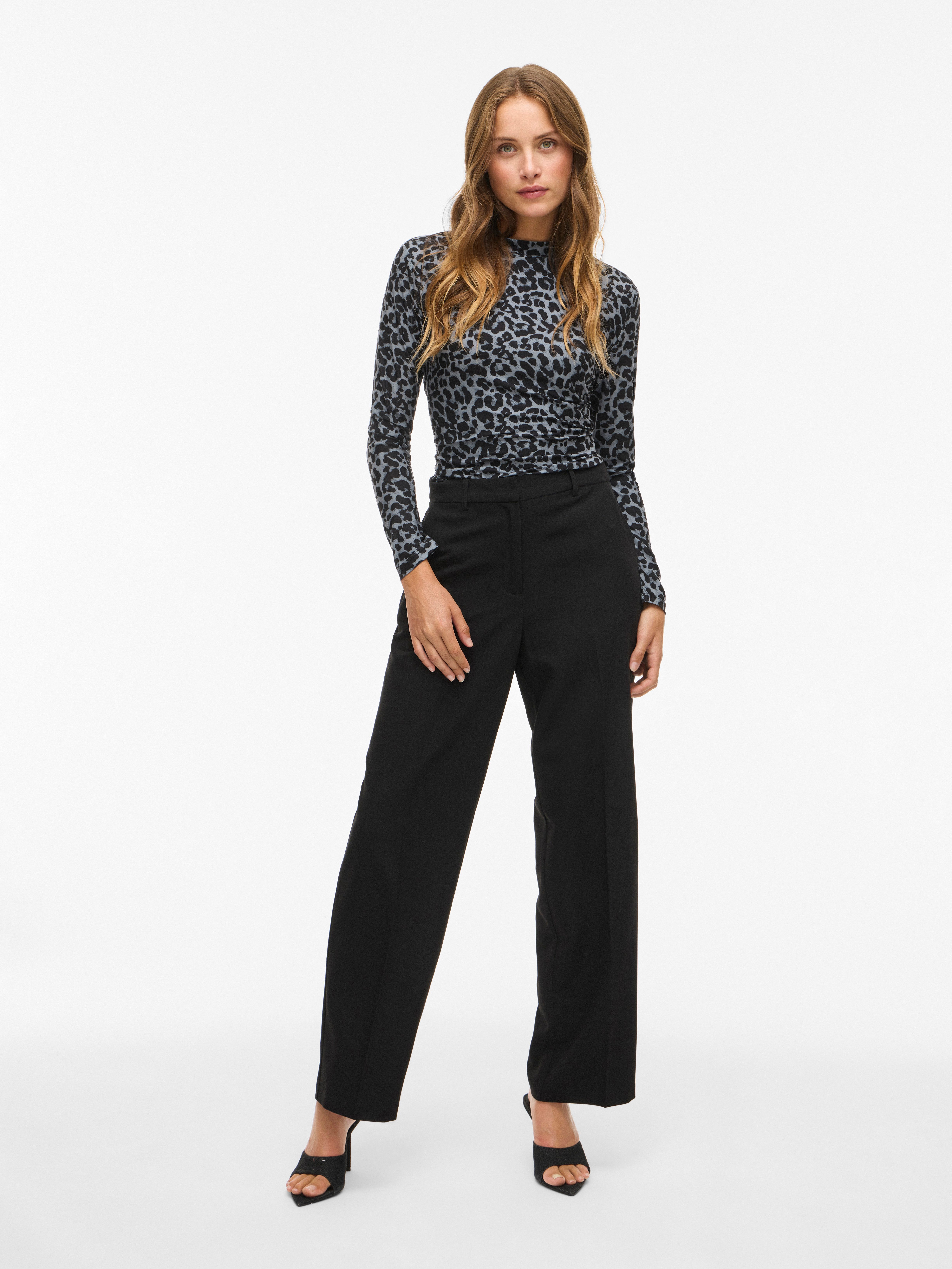 Vila Shirt met staande kraag VILEOA L/S ROLLNECK TOP - NOOS