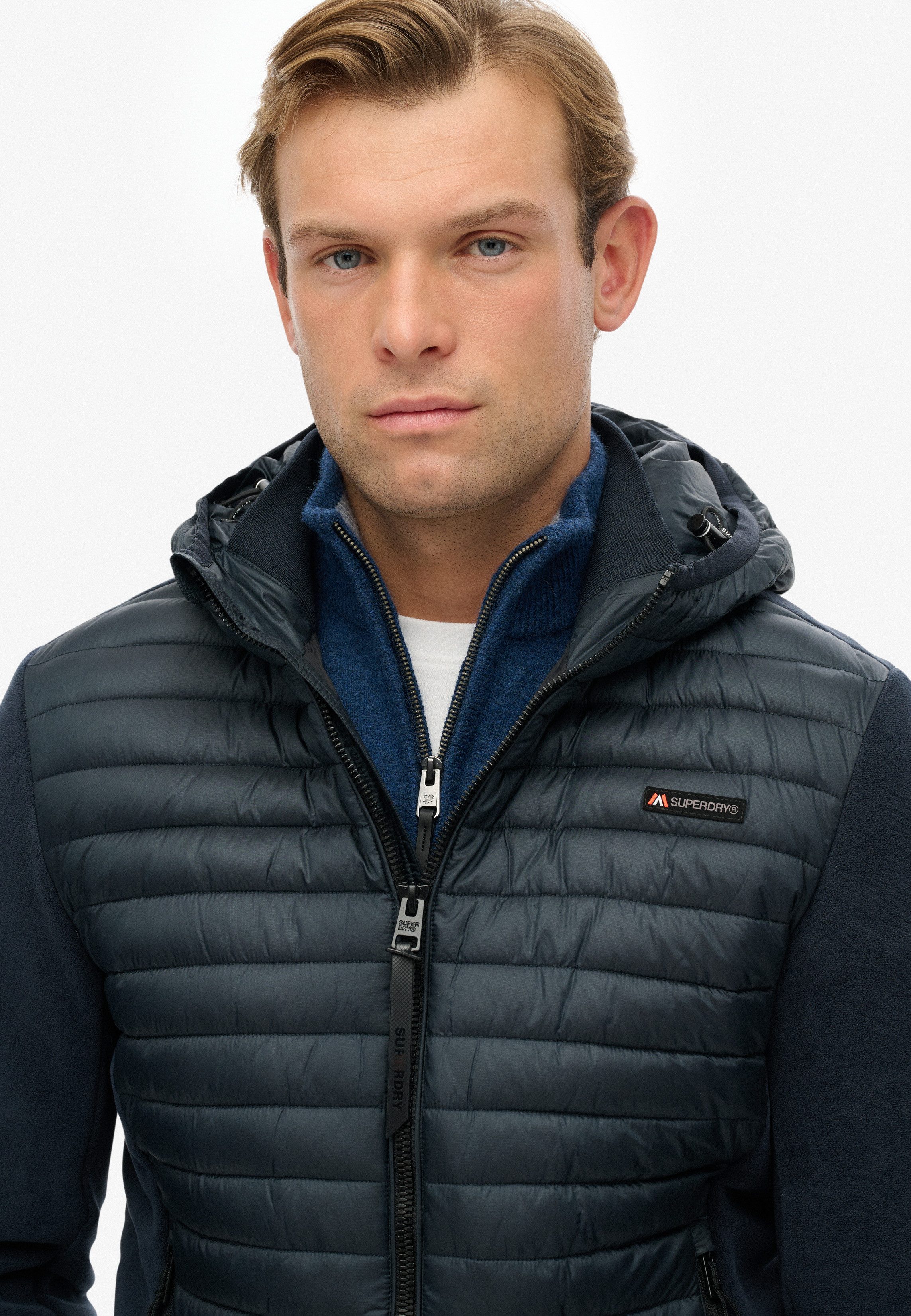 Superdry Gewatteerde jas HOOD STORM FLEECE HYBRID JKT