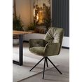 salesfever kuipstoel eetkamerstoel 360° draaiende functie, draaistoel, stoel met armleuningen (set, 1 stuk) groen