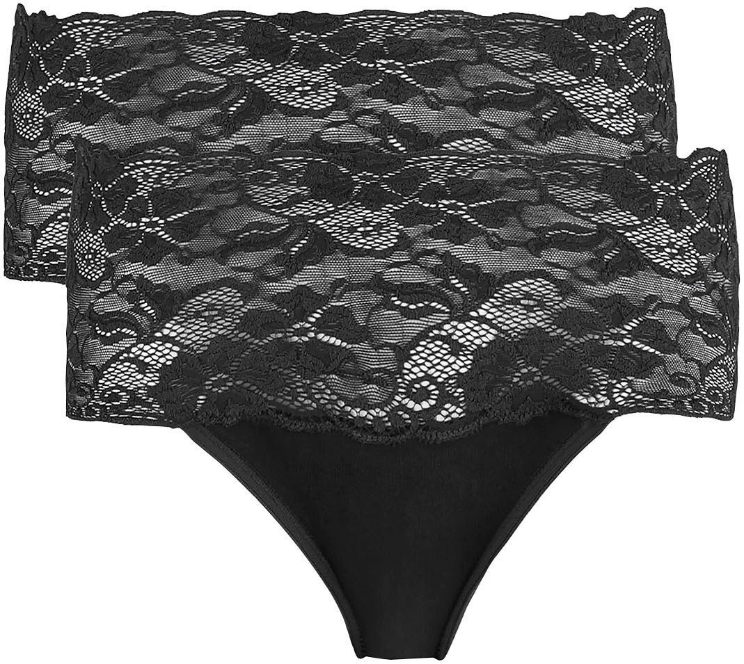 Nina Von C. Tailleslip "Fine Cotton" met zachte, brede kantband (2 stuks, Set van 2)