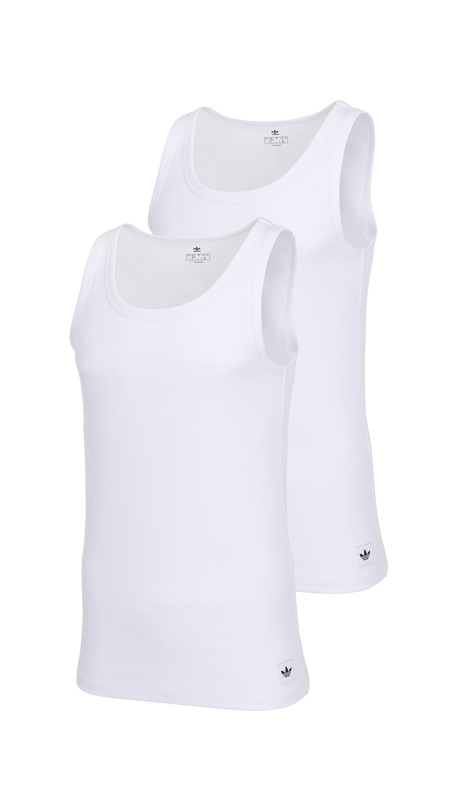 adidas Originals Muscle-shirt met subtiel merklogo aan de zoom (Set van 2) heren tanktops maat L wit