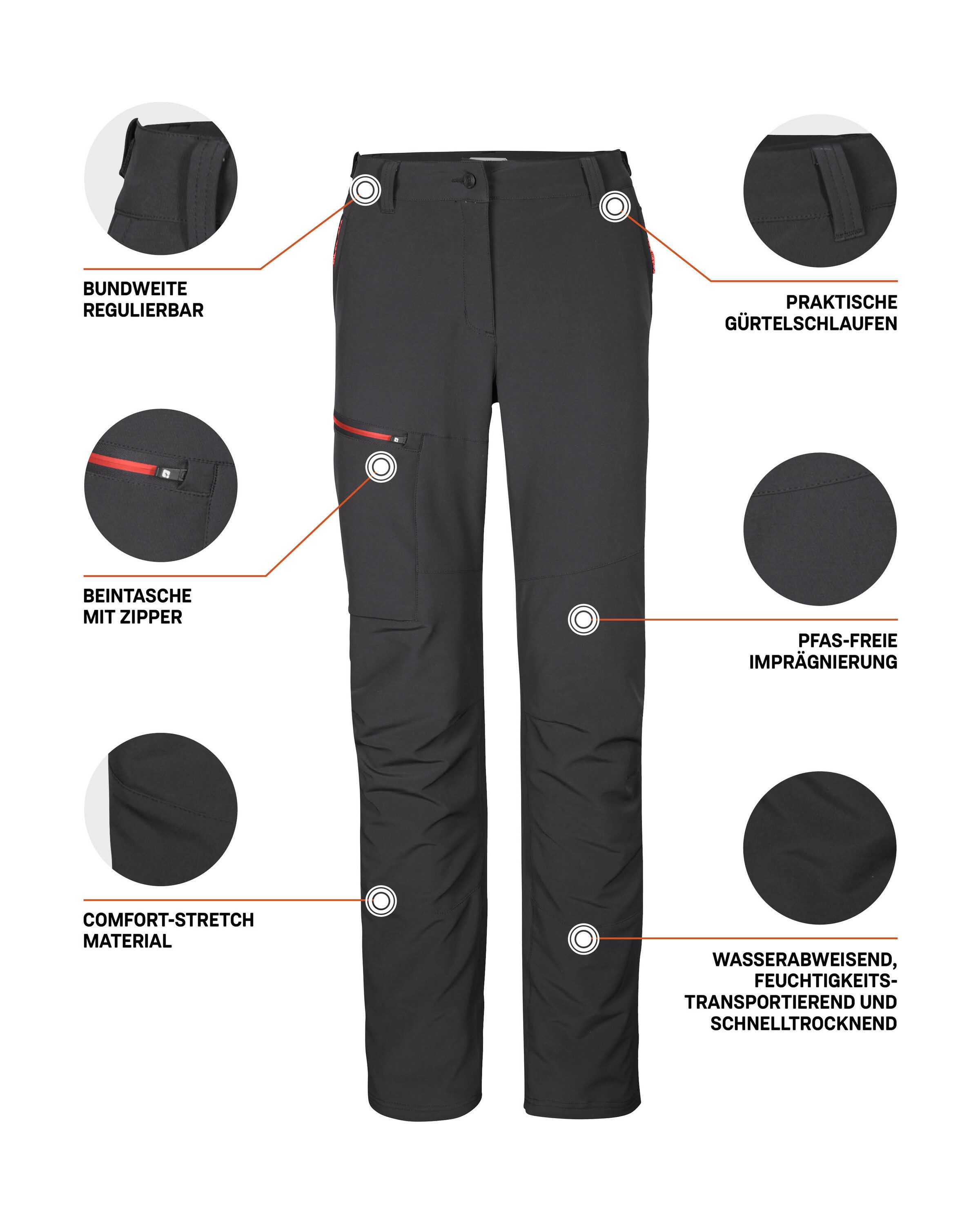 Killtec Functionele broek KOS 6 WMN PNTS Dames-functiebroek: comfort-stretch, waterafstotend, PFAS-vrij