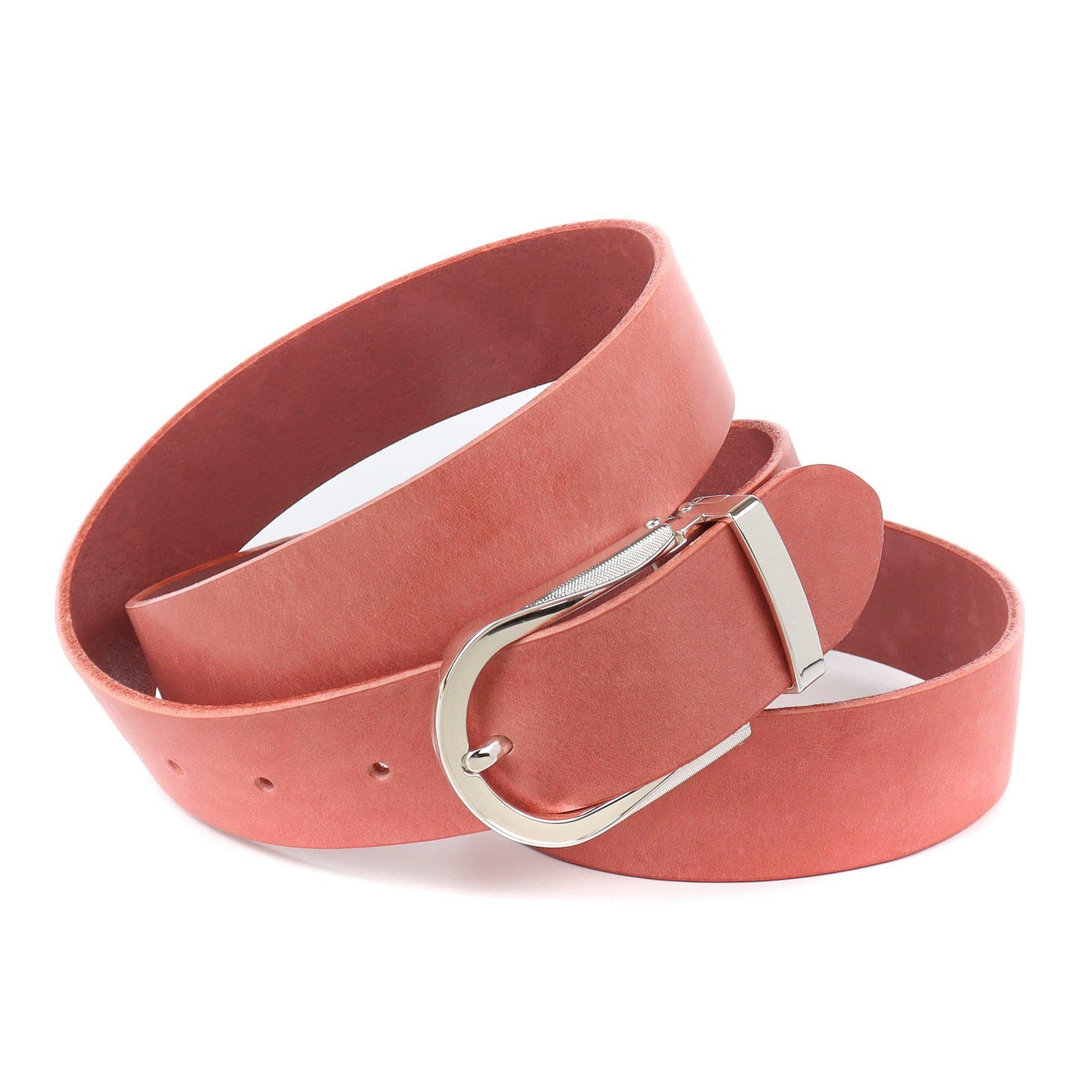 Anthoni Crown Leren riem Plantaardig gelooide riem van rundleer dames brede riemen maat 105 roze