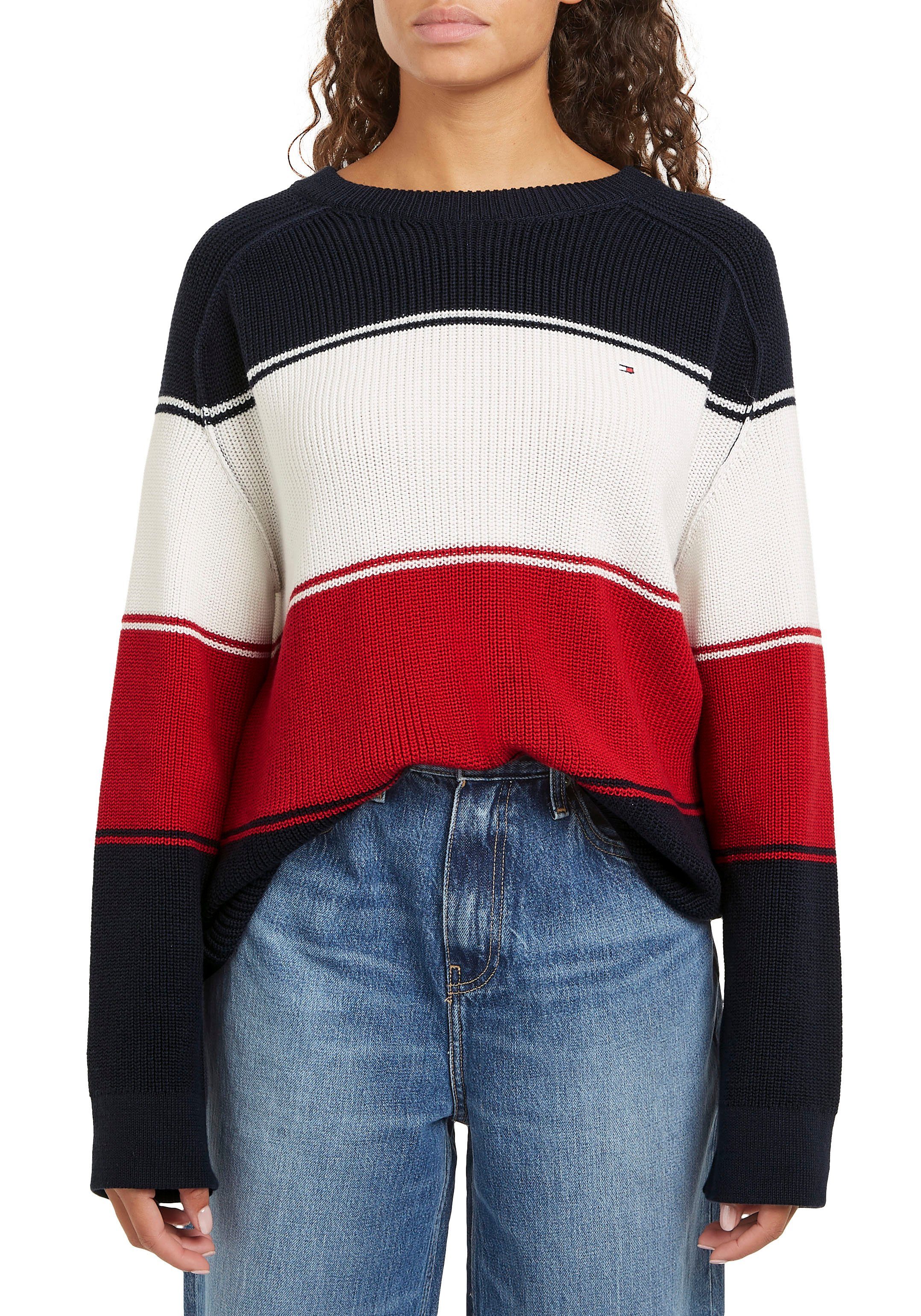Tommy Hilfiger Trui met ronde hals met geborduurd logo (Global Serie TH VROUWEN)