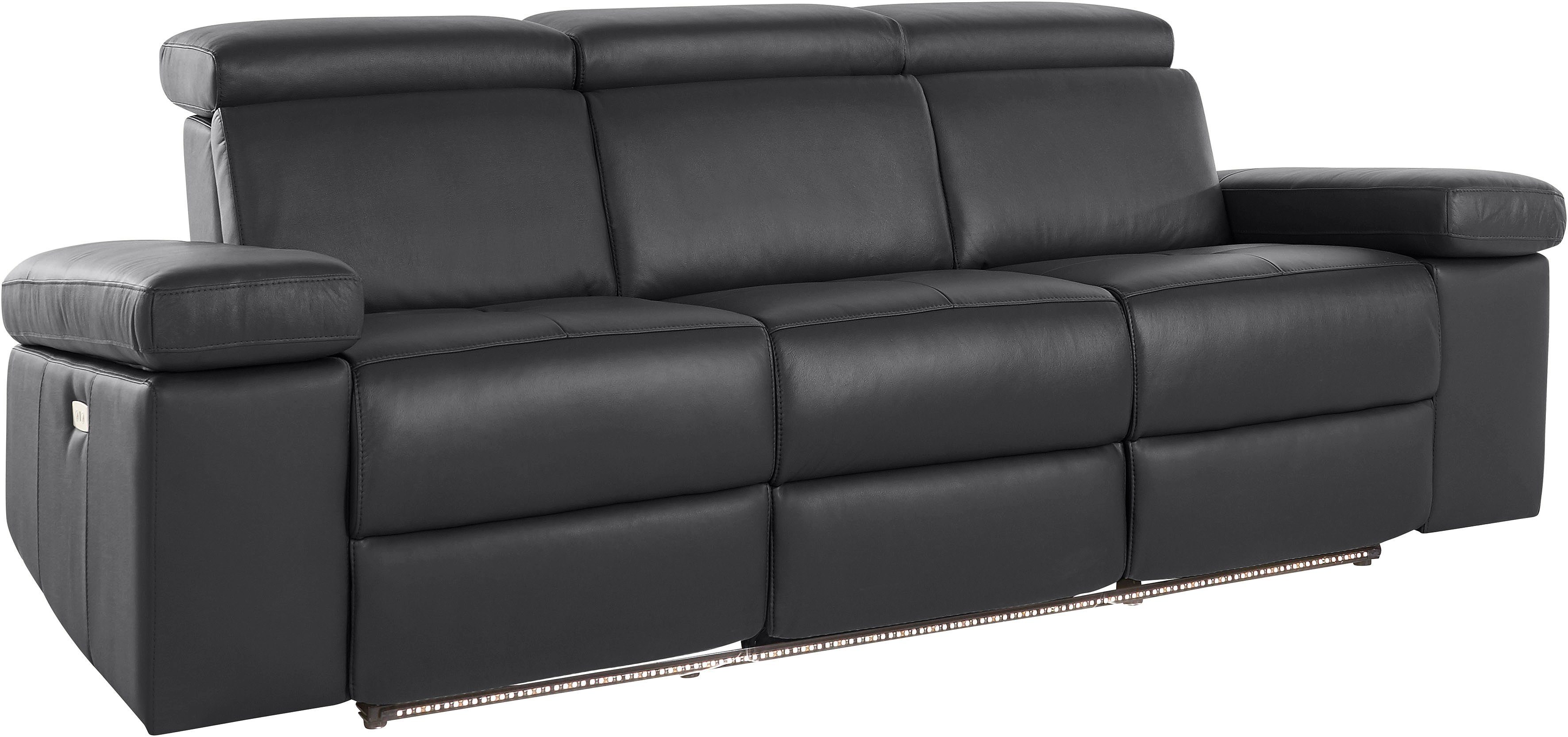 Places of Style 3-zitsbank Kilado met 2x relaxfunctie, verstelbare armleuning, verstelbare hoofdsteun