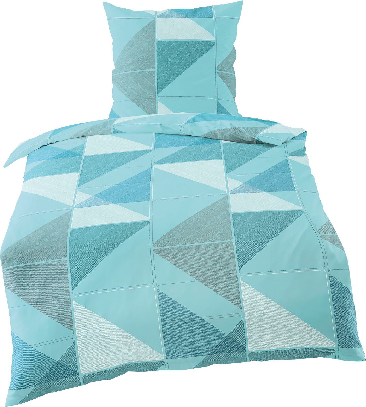 BIERBAUM Overtrekset Blue Graphic met grafisch patroon (2-delig)