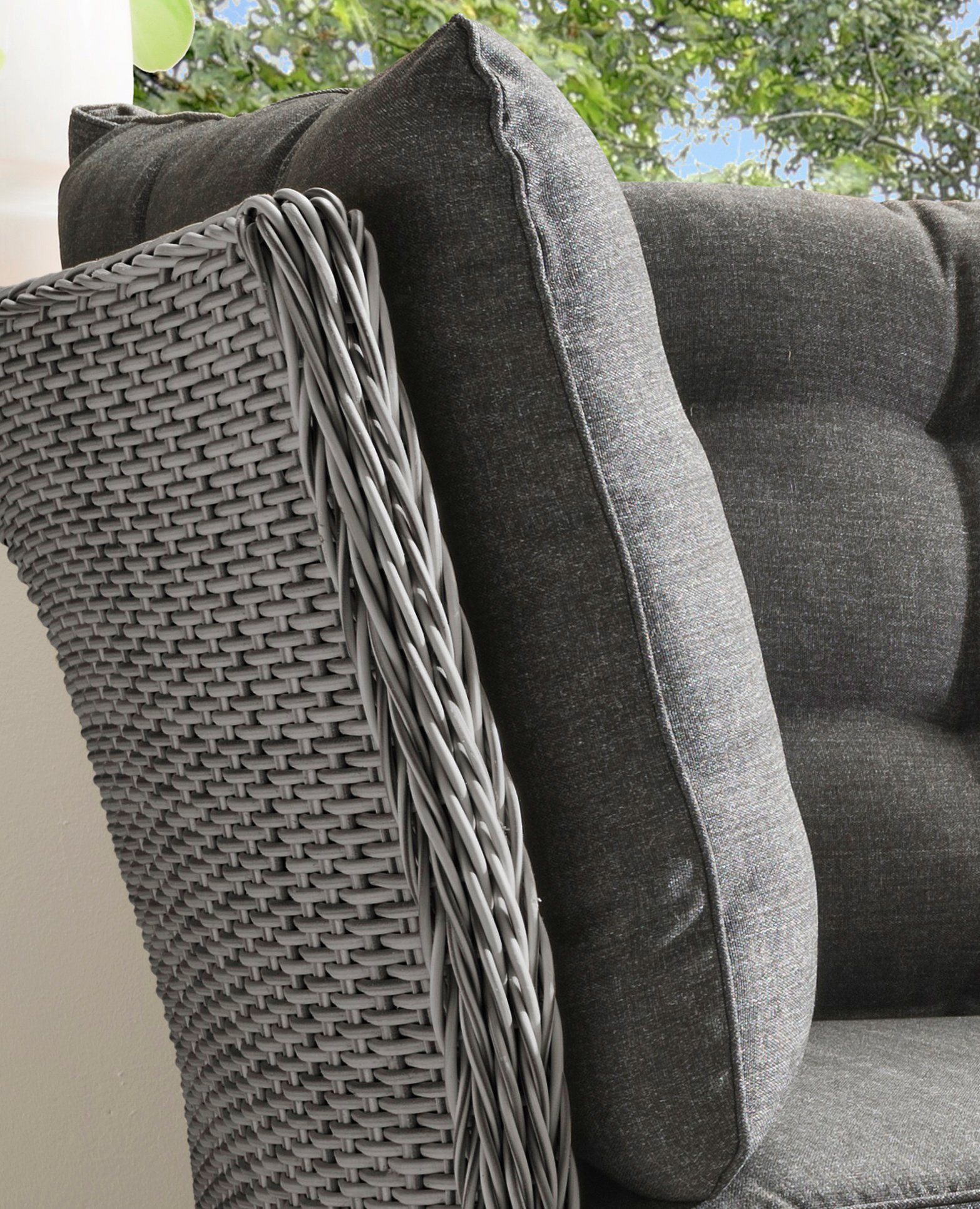 Destiny Tuin loungebank Palma Aluminium, polyrattan, 2-zitsbank, inclusief kussens