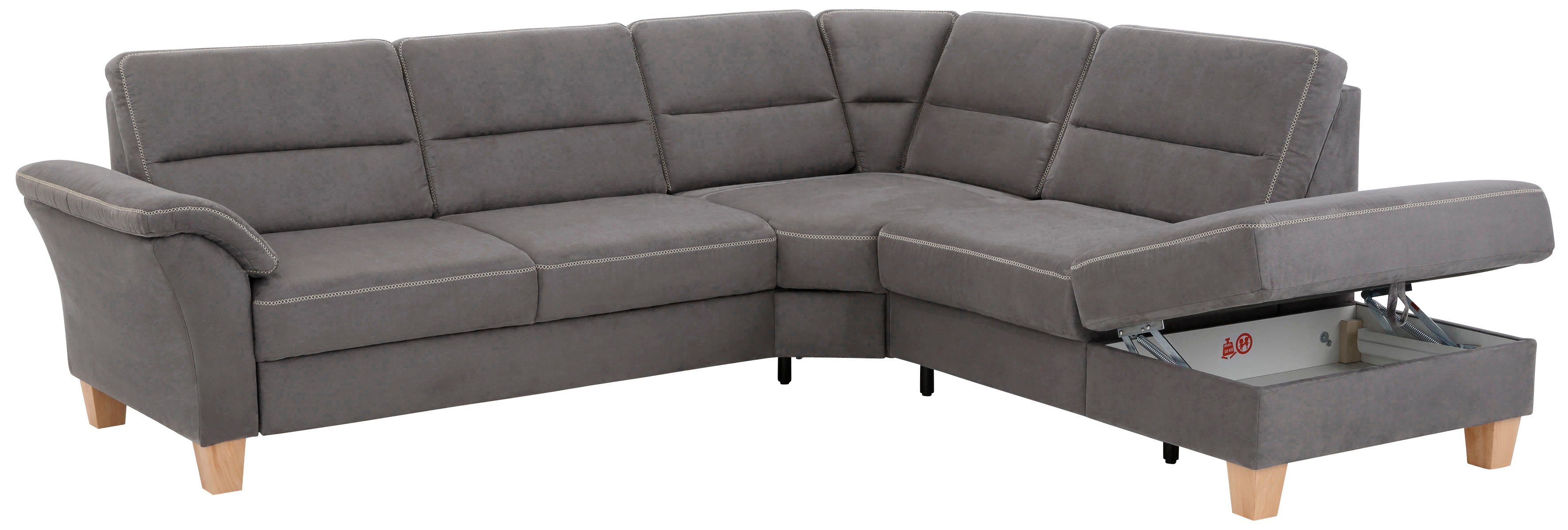 Home affaire Hoekbank Soleo L-model comfortabel door trapezehoek met relaxfunctie, ook met slaapfunctie