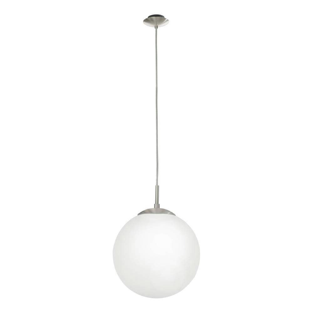 EGLO Hanglamp RONDO hanglamp, metaal in zilver, glas in opaal mat wit, E27