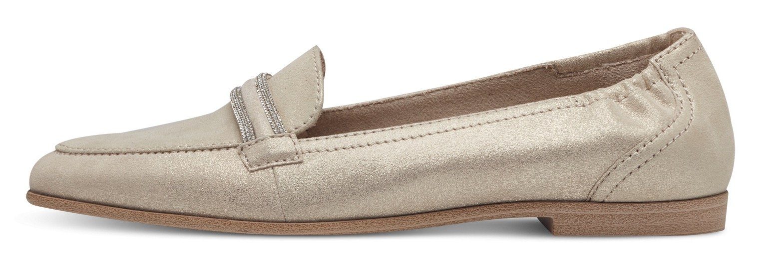 Tamaris Loafers Slipper, business schoen met fonkelende sierspeld