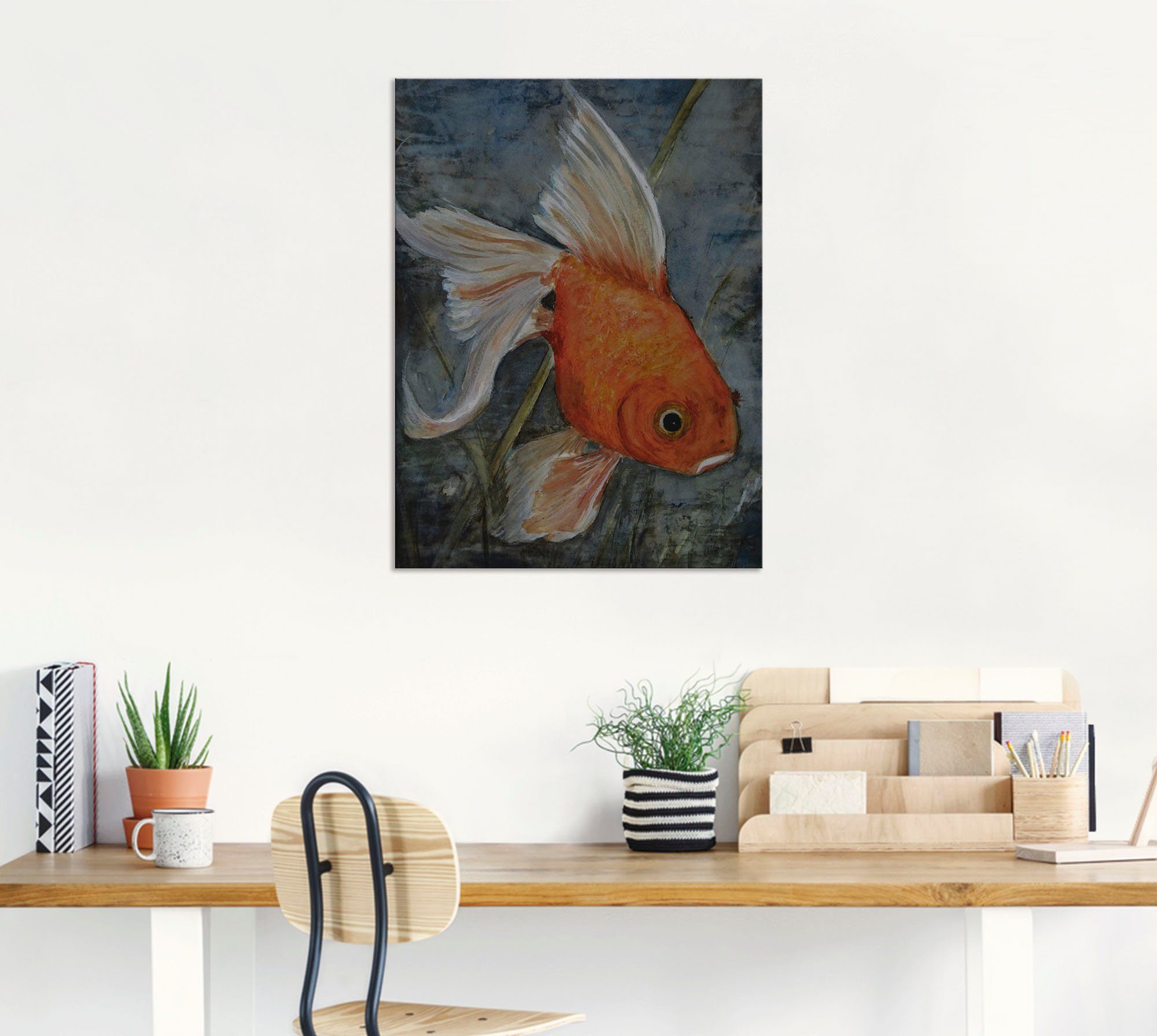 Artland Aluminium dibond print Feng-shui - goudvis geschikt voor binnen en buiten, buitenafbeelding