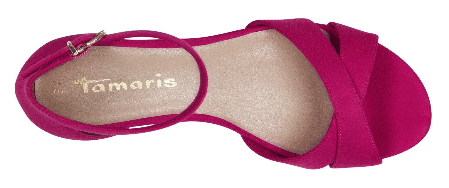 Tamaris Sandaaltjes blokhak, zomerschoen, sandalette met kruisband