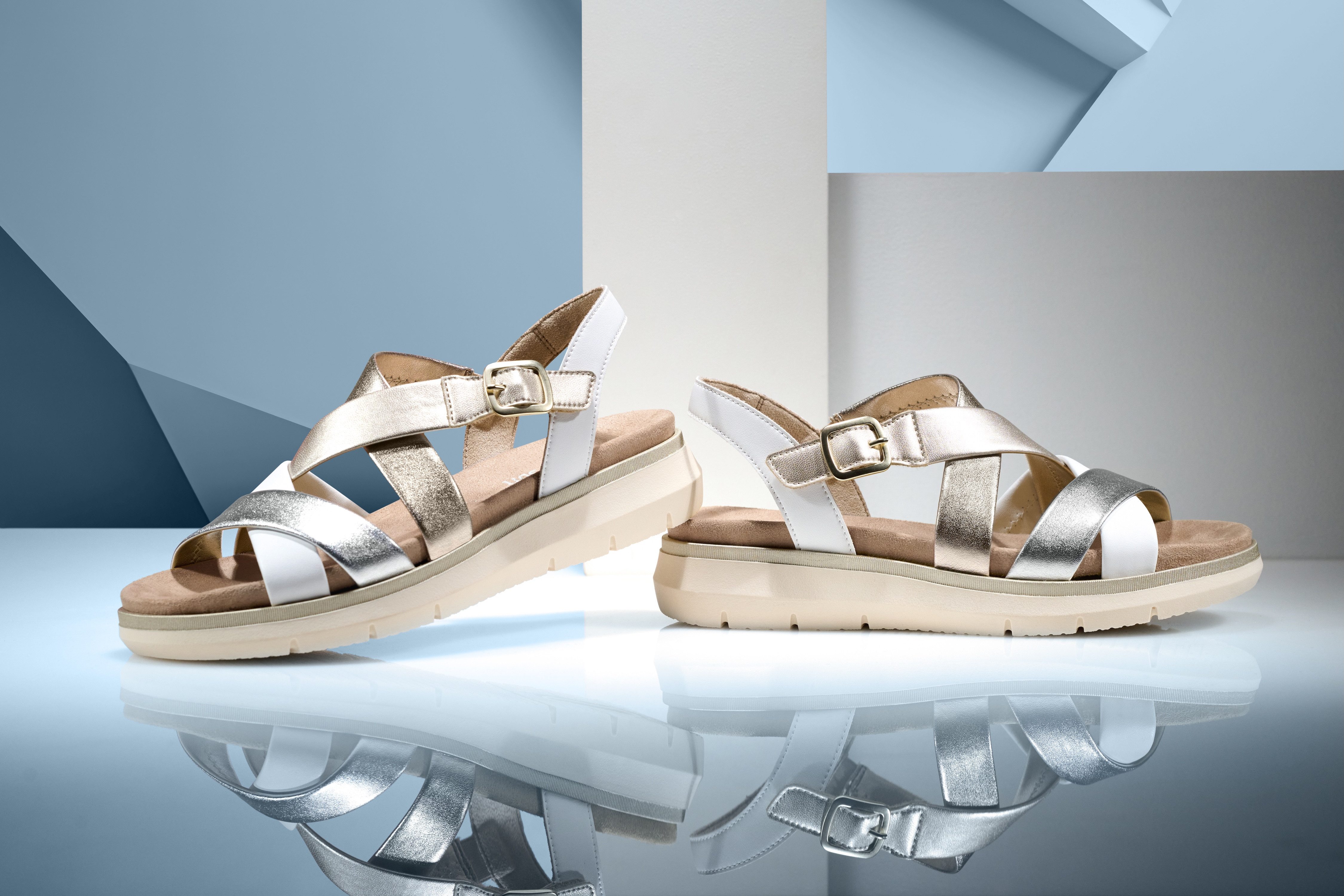 Remonte Sandalen Elisabeth Hurley-Collection , sleehak, zomerschoen, sandaal met kruisbandage