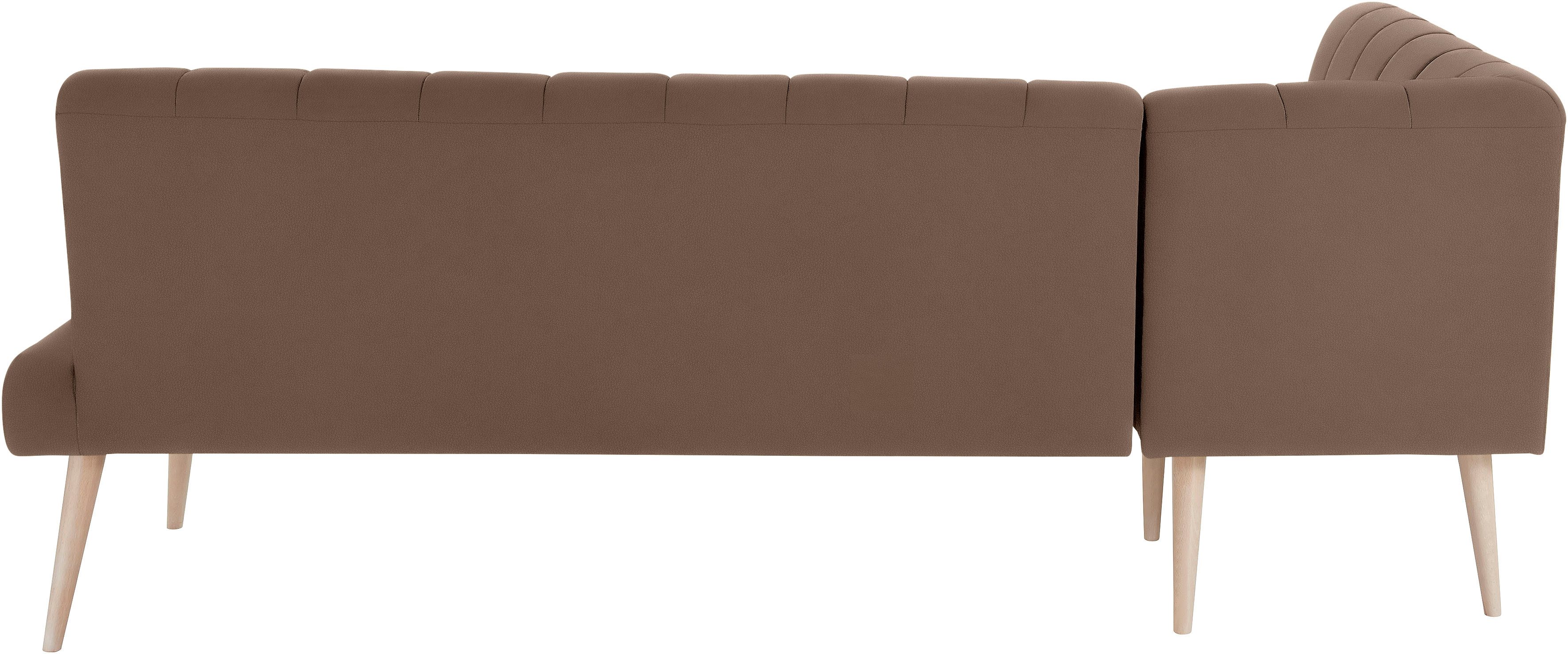 exxpo - sofa fashion Hoekbank Costa, moderne rugstikking, comfortabel en elegant, hoge houten voet