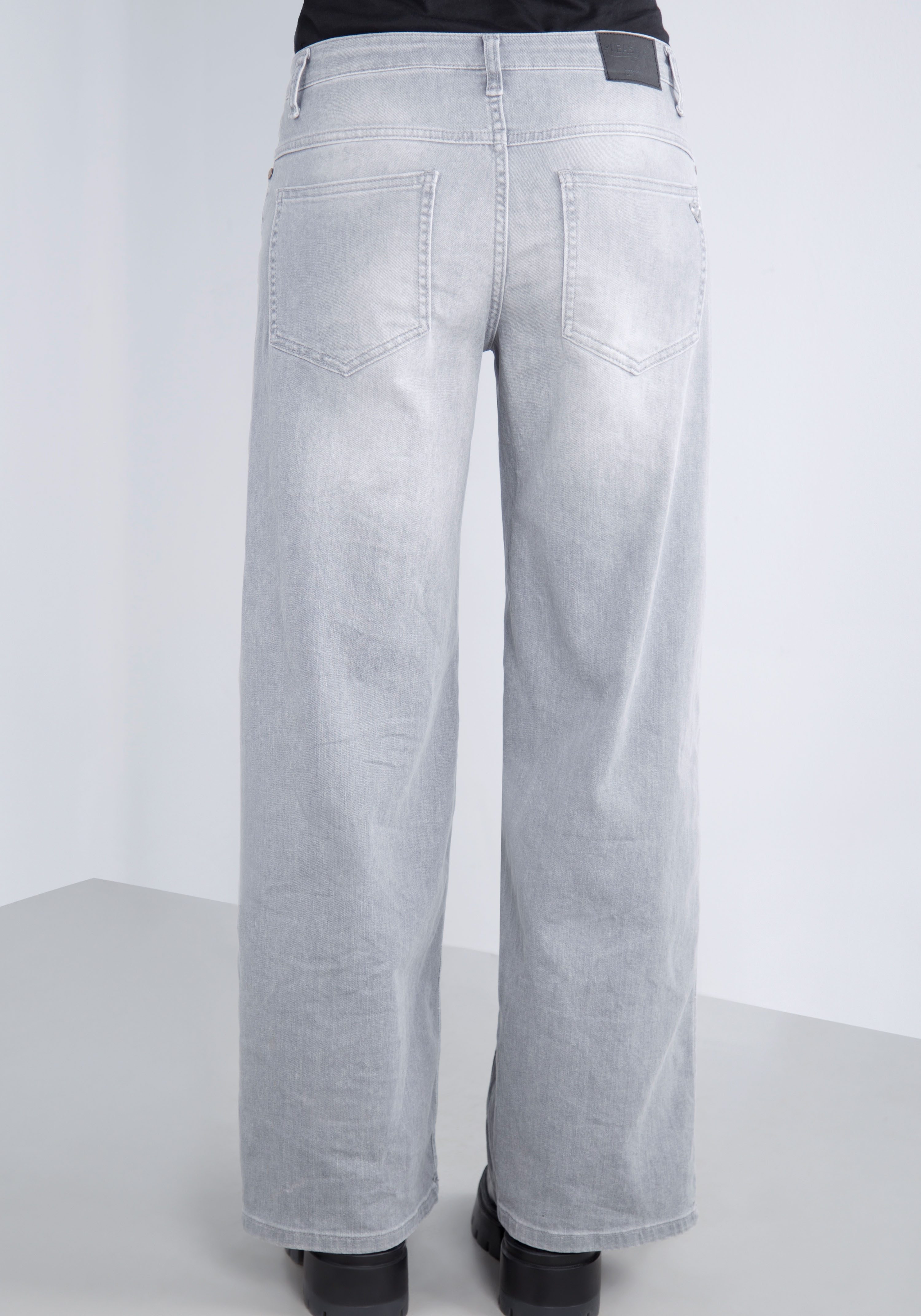 Please Jeans 5-pocket jeans met brede pijp en fade-out effecten
