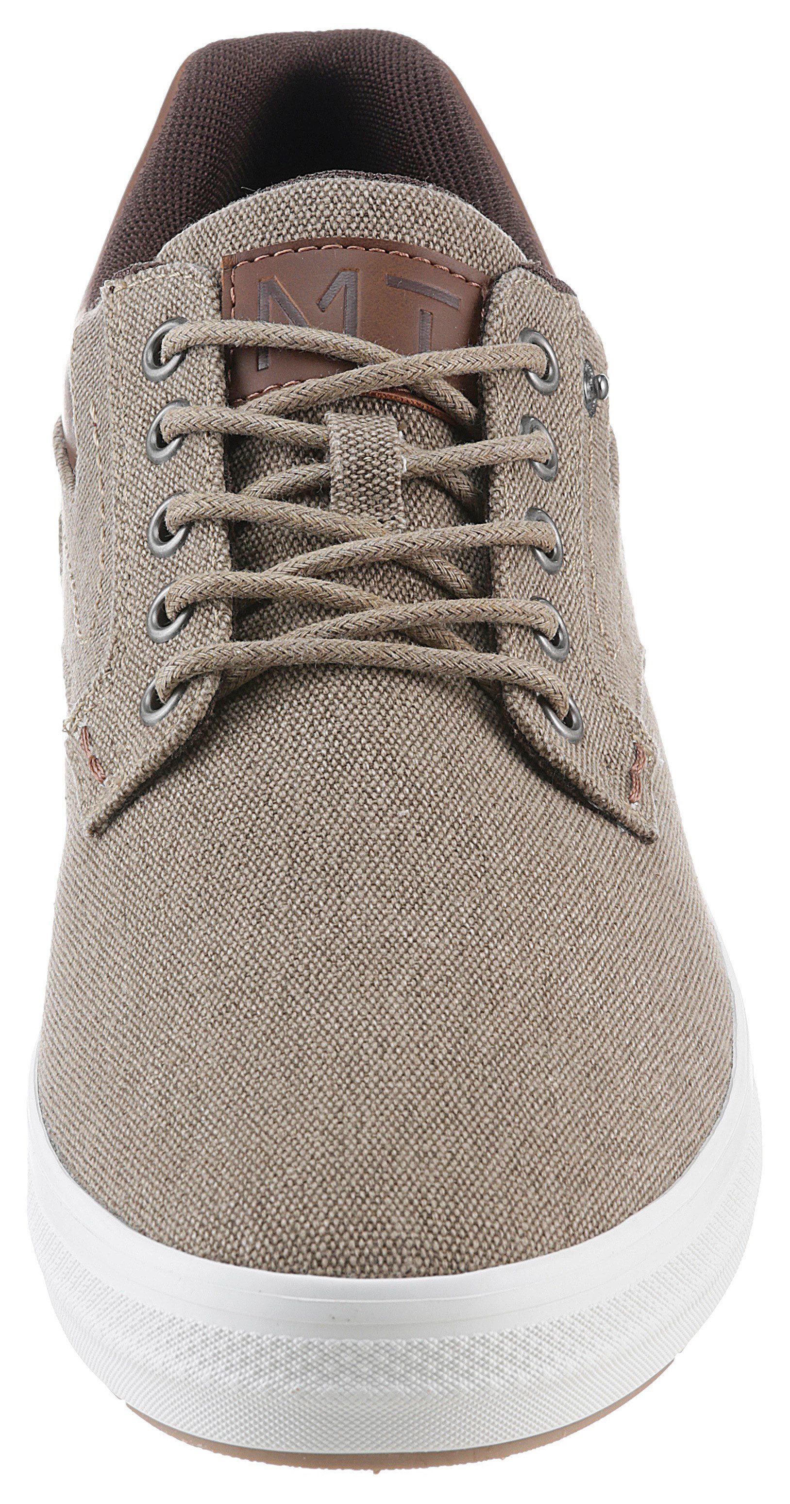 Marco Tozzi Plateausneakers , vrijetijdsschoen, halfschoen, veterschoen met sierstiksels en decoratieve knop