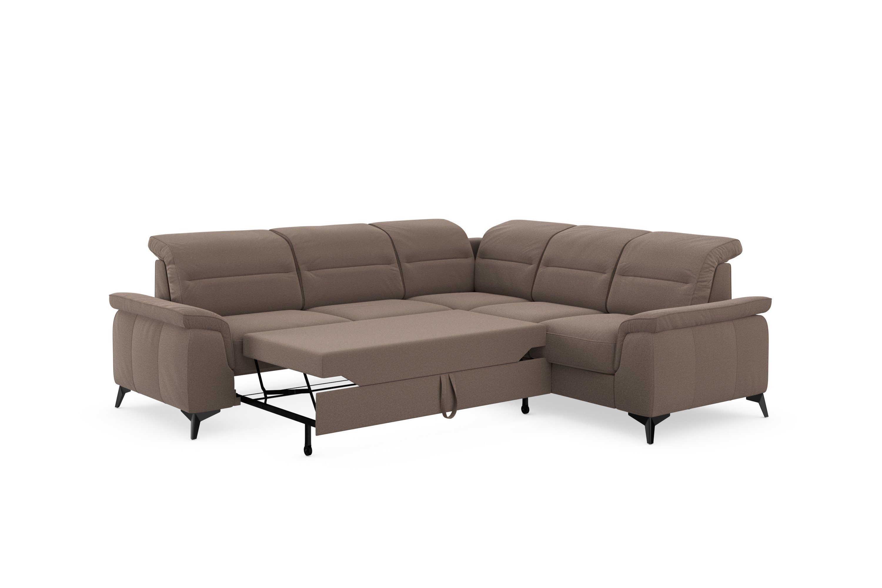 sit&more Hoekbank Sinatra L-vorm optioneel met verstelbare hoofdsteun en armleuning, metalen poten