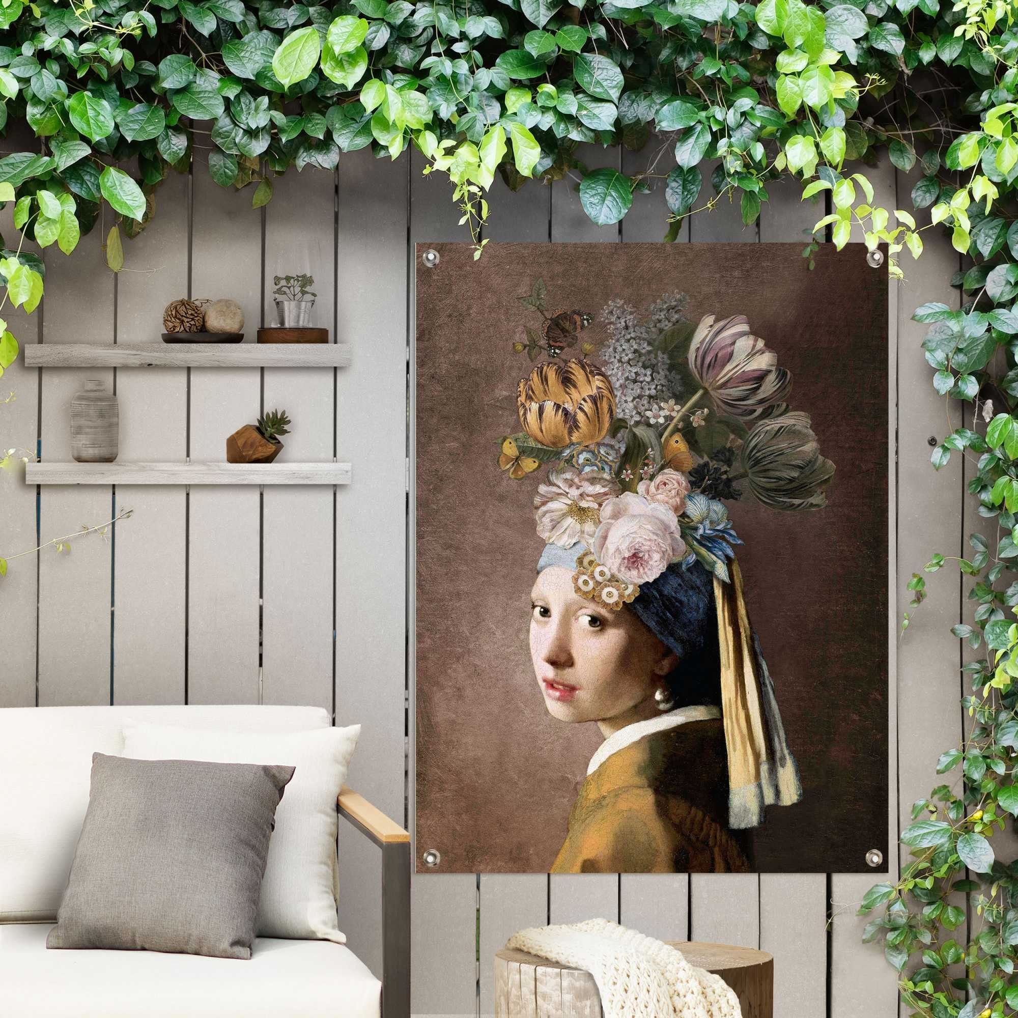 Reinders! Poster Vermeer bloemenmeisje met de pareloorbel