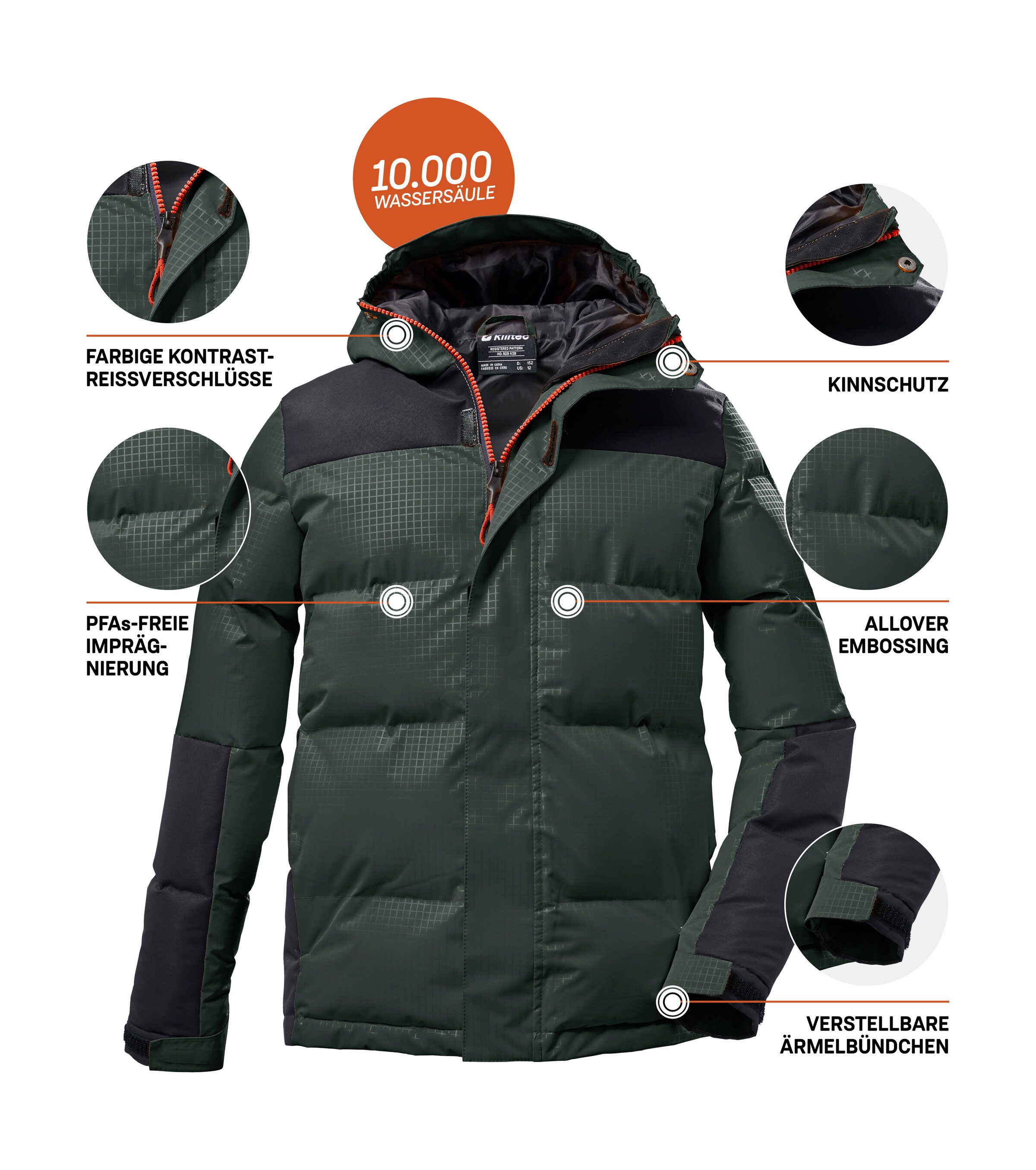 Killtec Gewatteerde jas KOW 31 BYS QLTD JCKT Kinder winterjas, gevoerd, wind- en waterafstotend, ademend
