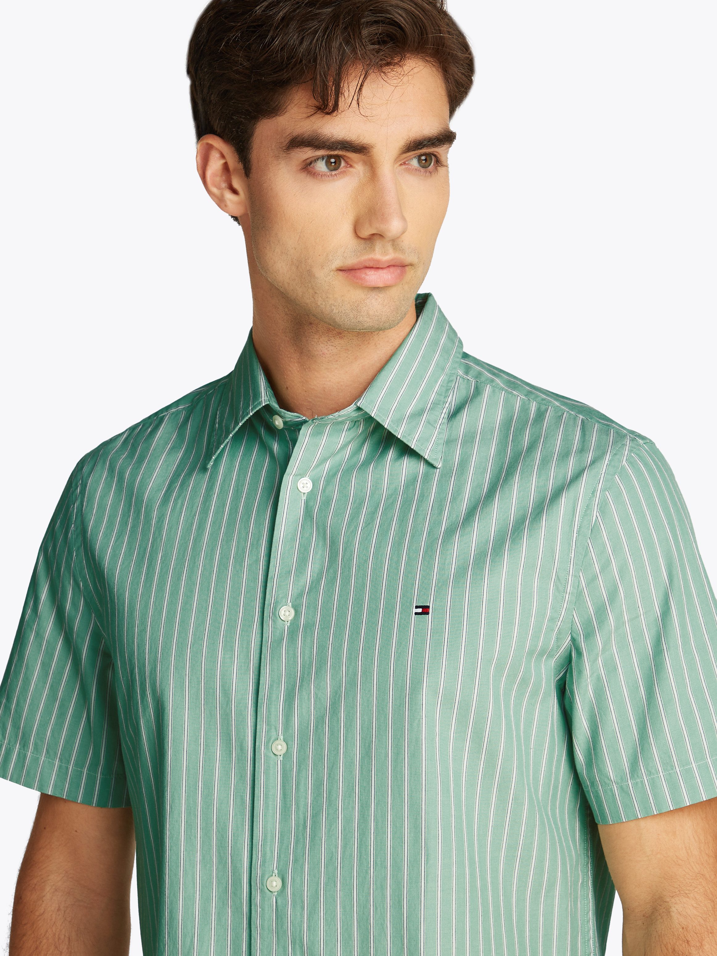 Tommy Hilfiger Overhemd met korte mouwen FLEX POPLIN RETRO STP SS SHIRT