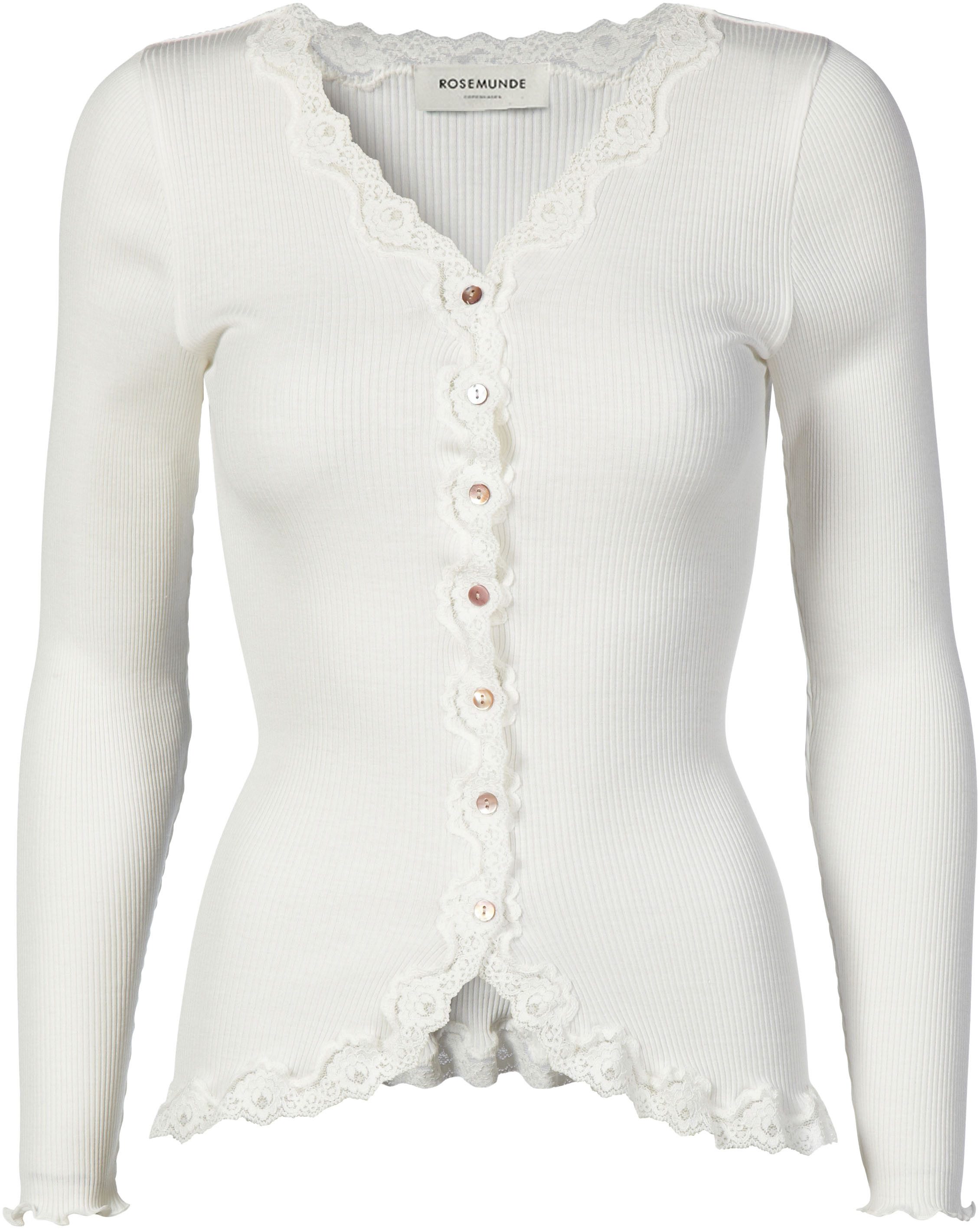 rosemunde Vest Babette Silk Cardigan prachtige vintage kantafwerking, waardevolle parelmoer knoopsluiting