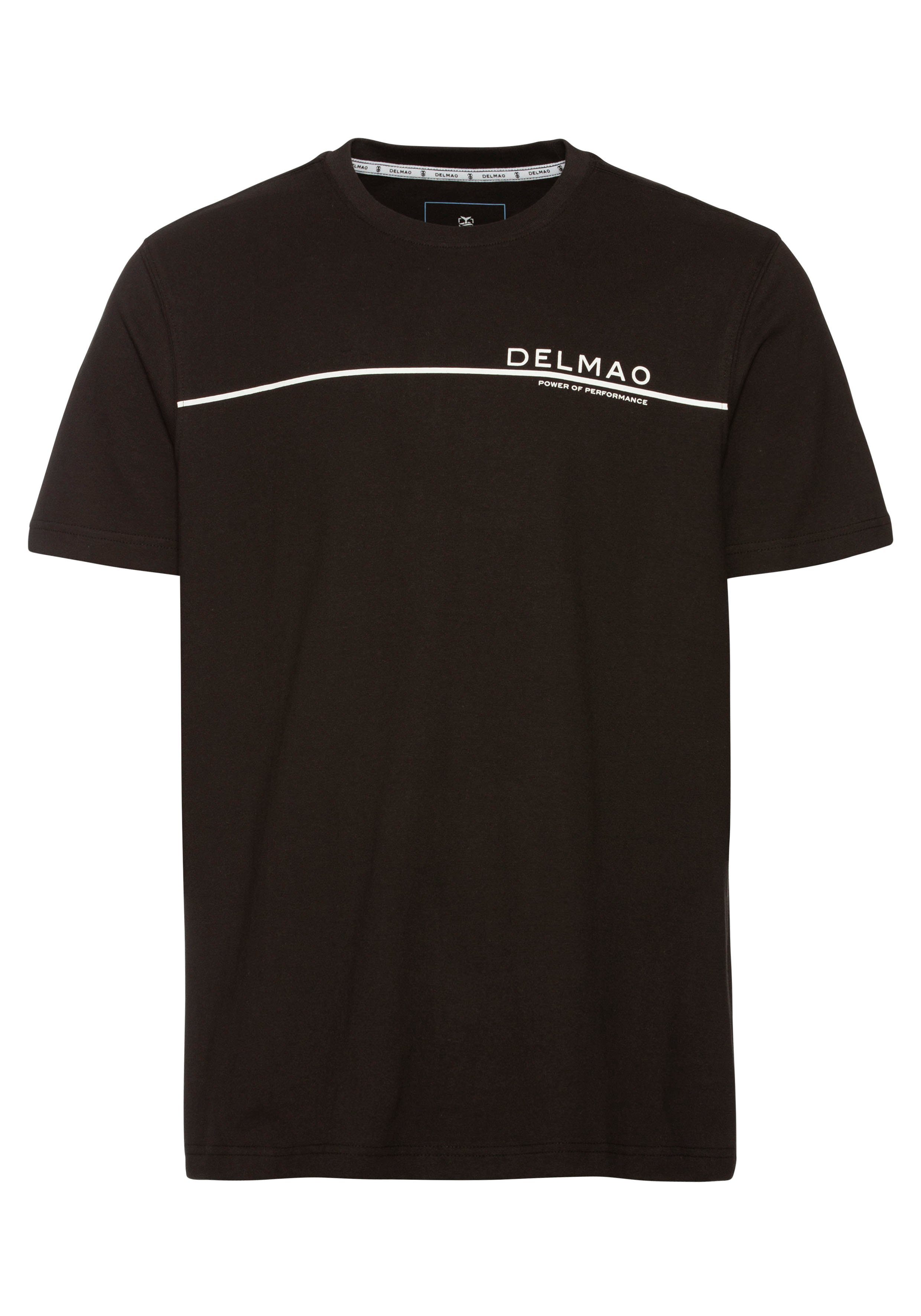 DELMAO T-shirt Korte mouw, met coole print, ronde halslijn, van 100% katoen