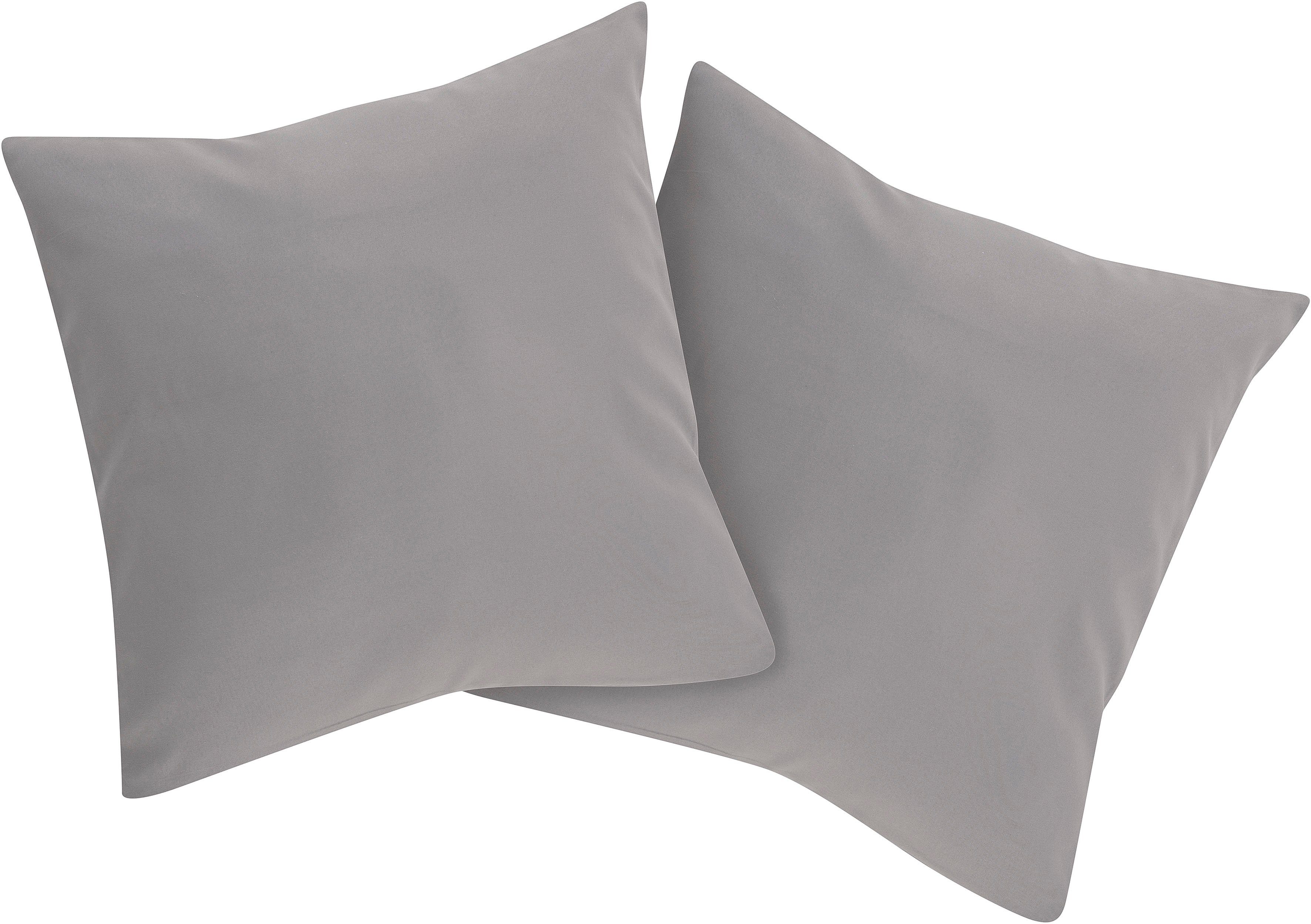 my home Sierkussen Parry Microfaser set van 2, unikleur, kussenovertrekken zonder vulling, met ritssluiting (combi-set, 2 stuks)