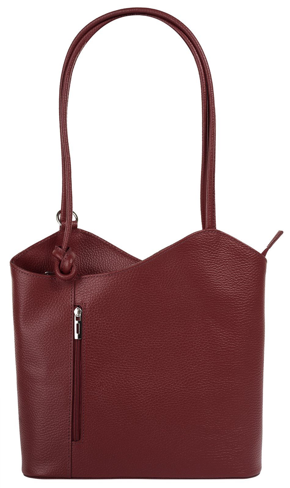 Cluty Rugzak echt leer, made in italy dames rugzakken rood