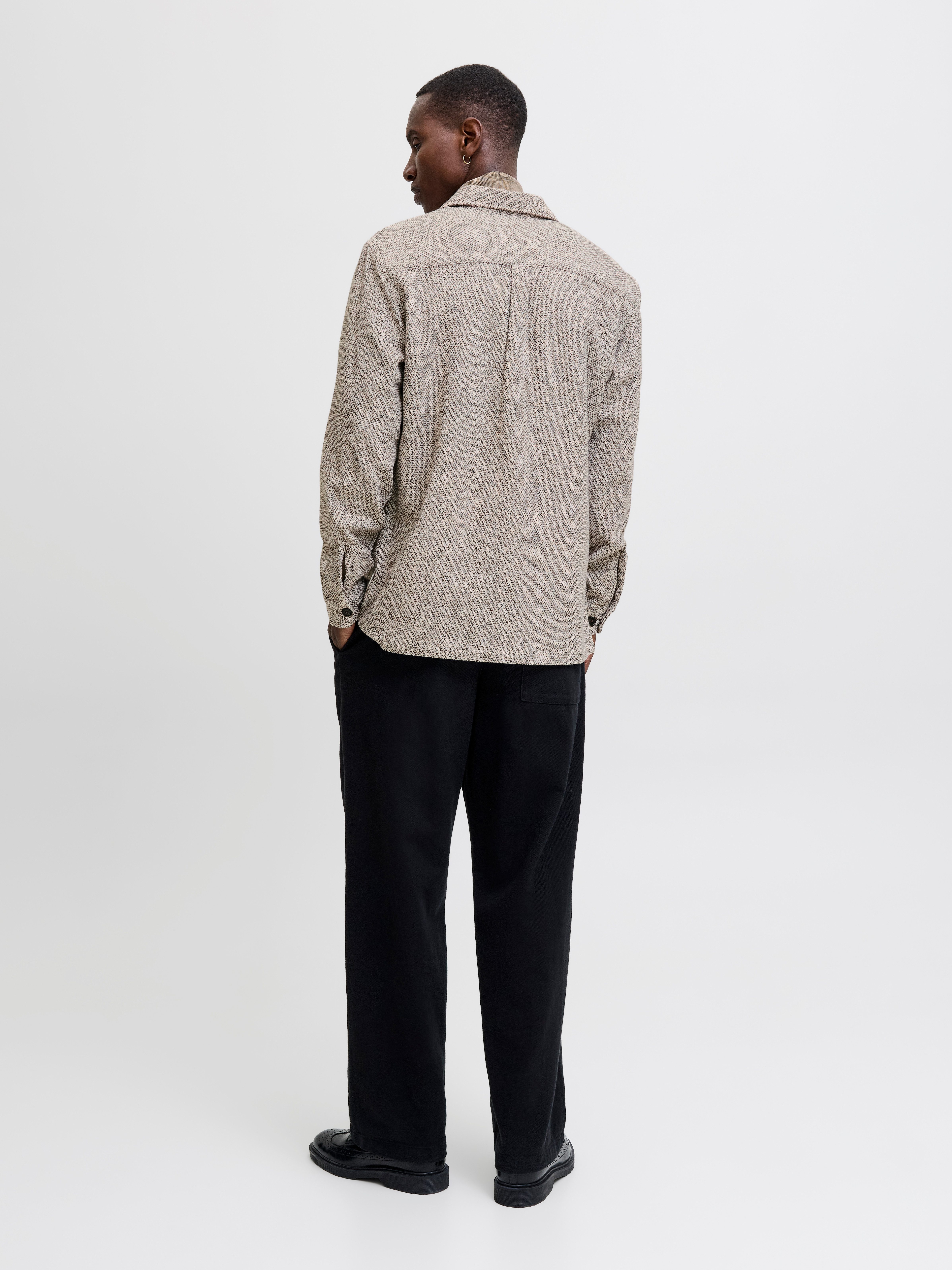 Jack & Jones Overhemd met lange mouwen JPRRAYLE MELANGE SOLID L/S OVERSHIRT SN
