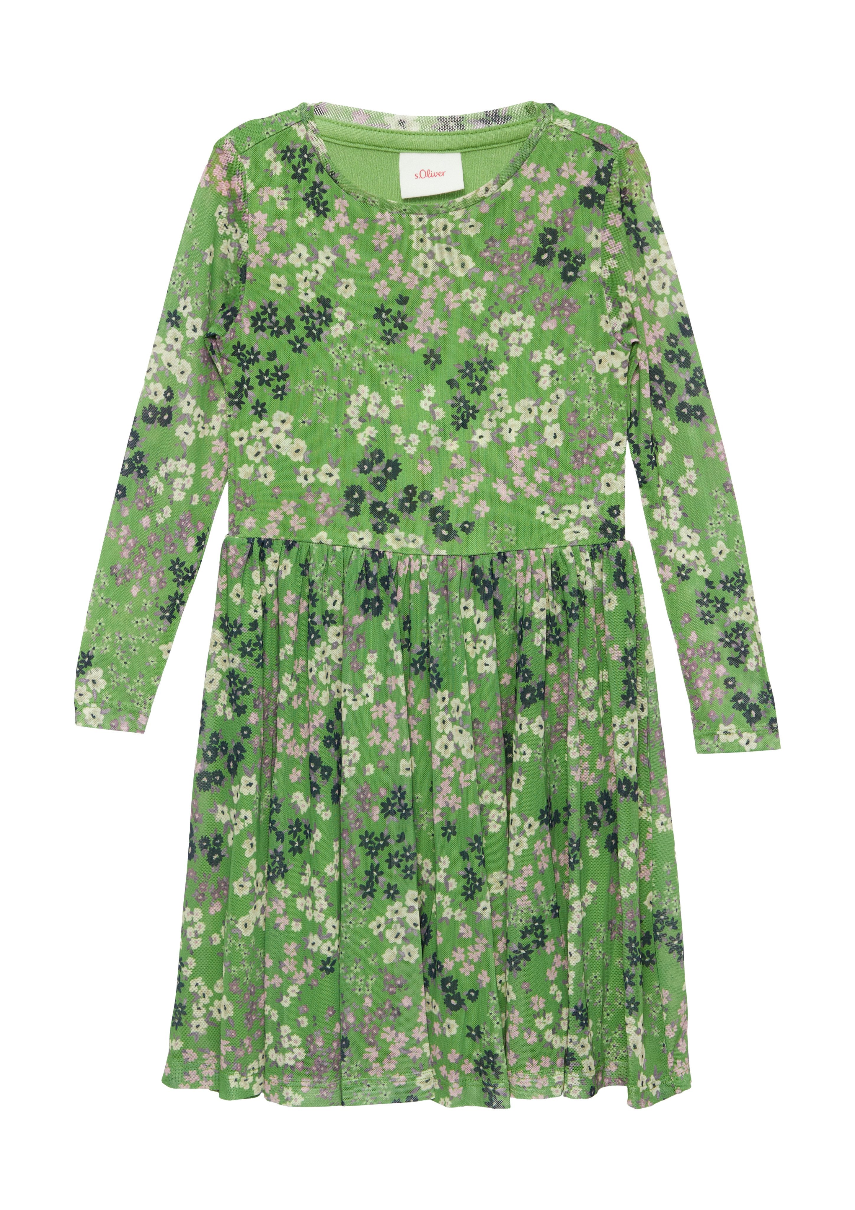 s.Oliver RED LABEL Junior Zomerjurk met print all-over meisjes zomerjurken maat 110 groen