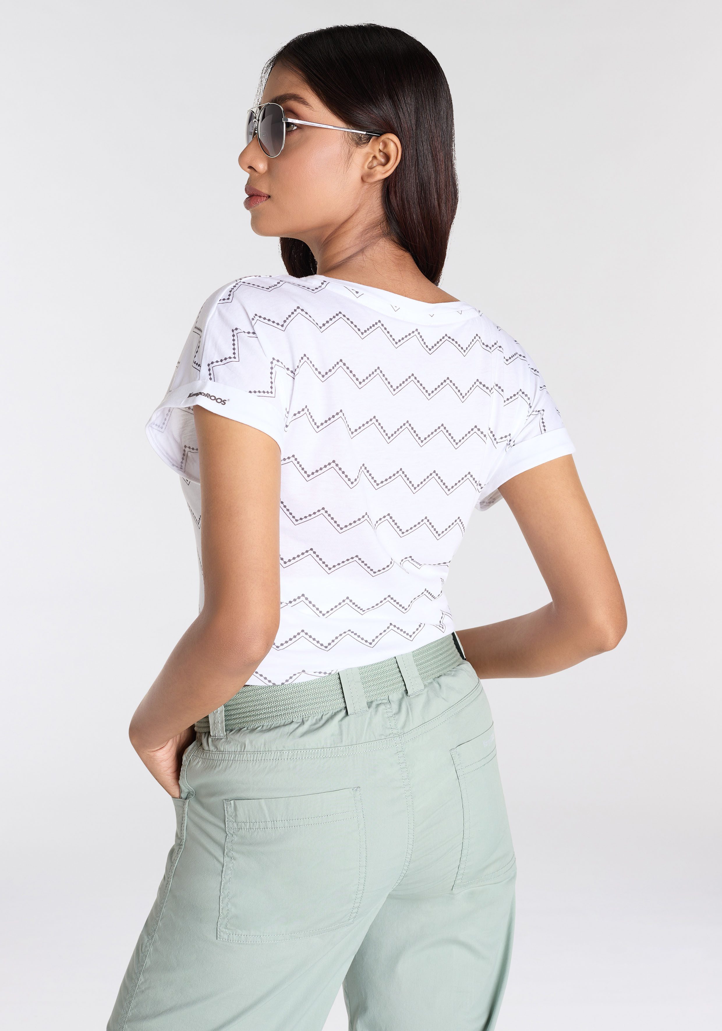 KangaROOS Shirt met korte mouwen met zigzagpatroon