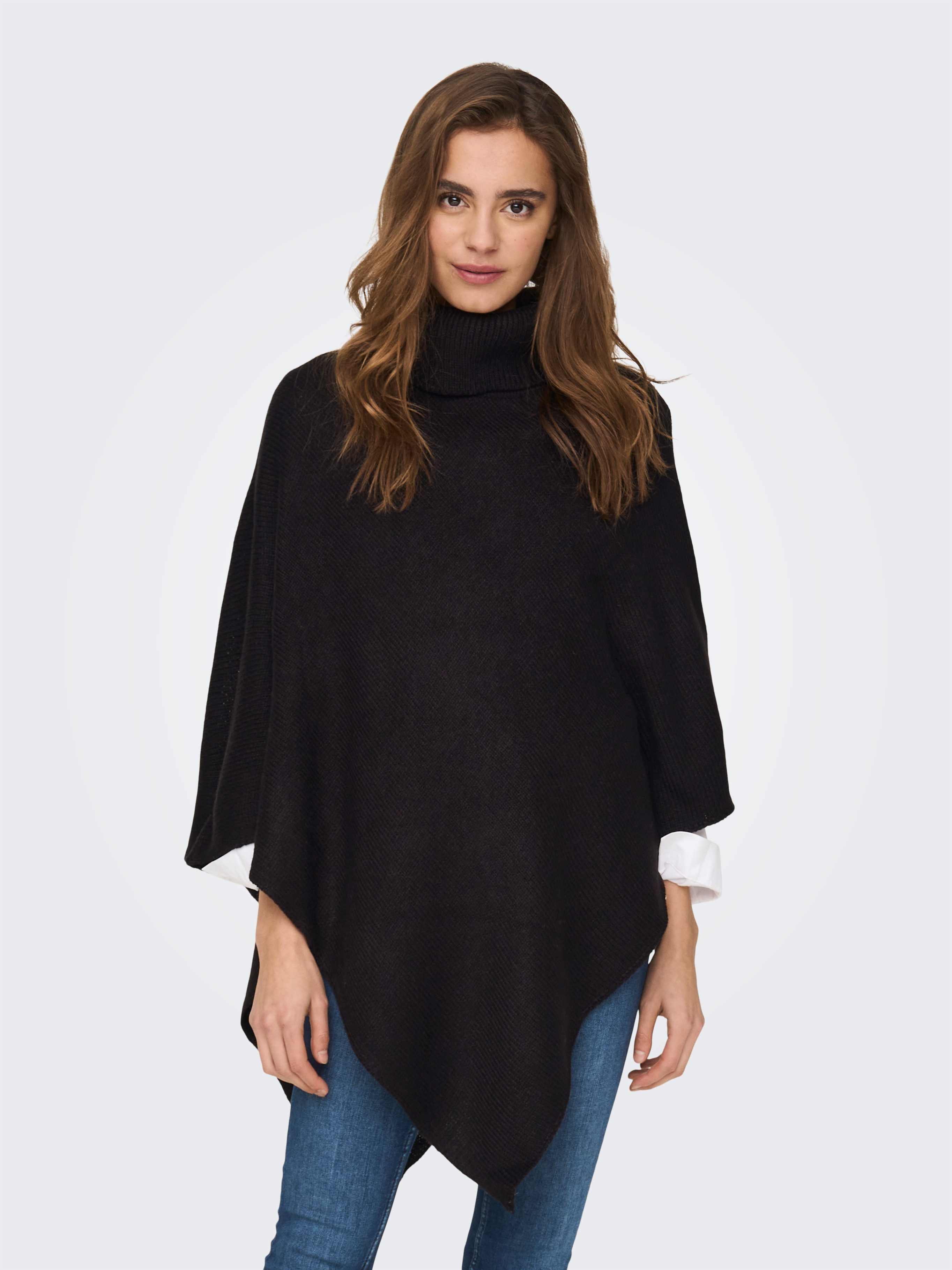 Only Gebreide poncho ONLNICOYA L/S PONCHO EX KNT