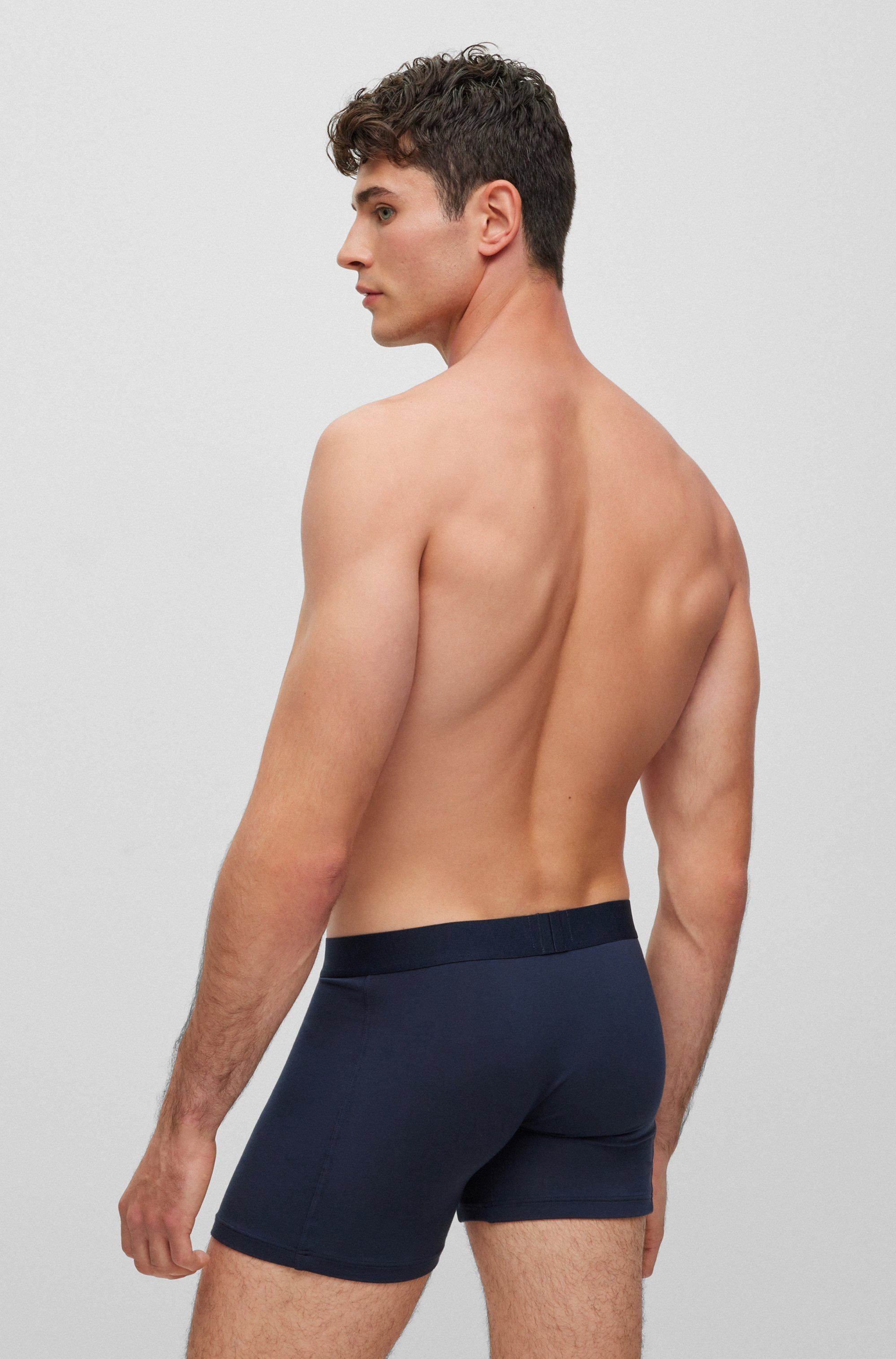 BOSS Boxershort BoxerBr 2P UltraSoft met tonale boss logo-elastisch tailleband (2 stuks, Set van 2)