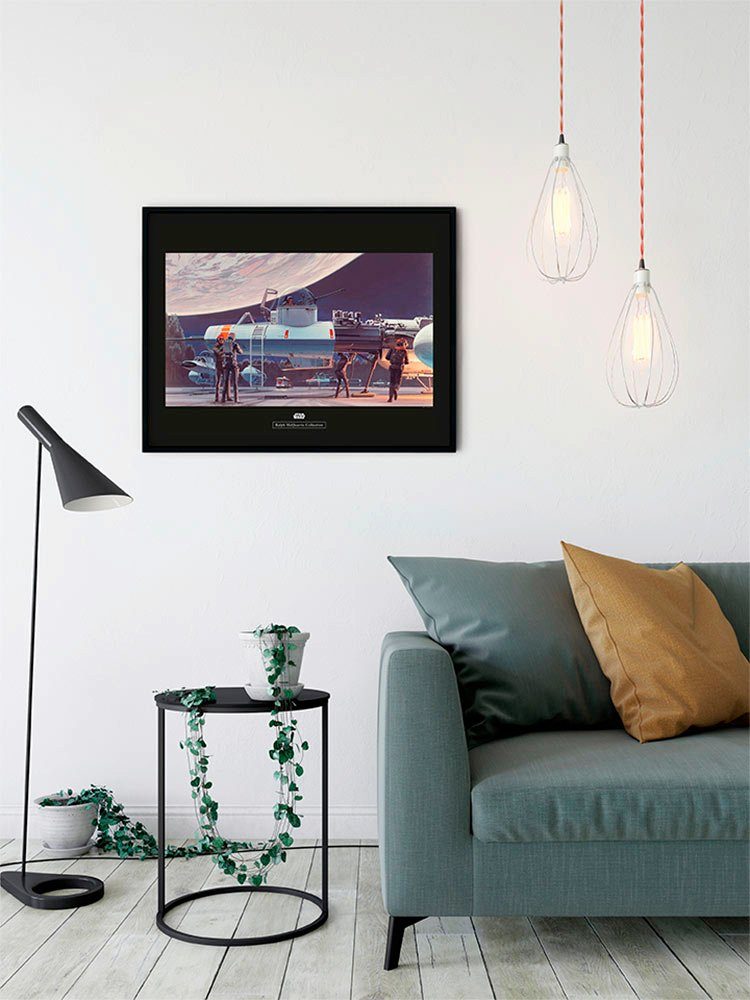 Komar Wanddecoratie Star Wars Classic RMQ Yavin Hangar Wanddecoratie voor de kinderkamer - zonder lijst (1 stuk)
